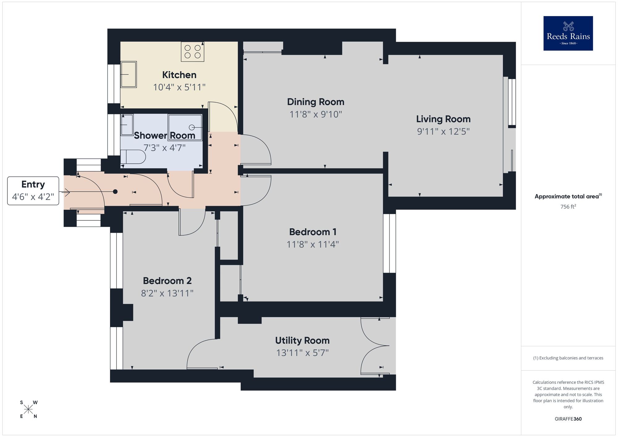 Floorplan of 2 bedroom Semi Detached Bungalow for sale, Victoria Road, Capel-le-Ferne, Kent, CT18