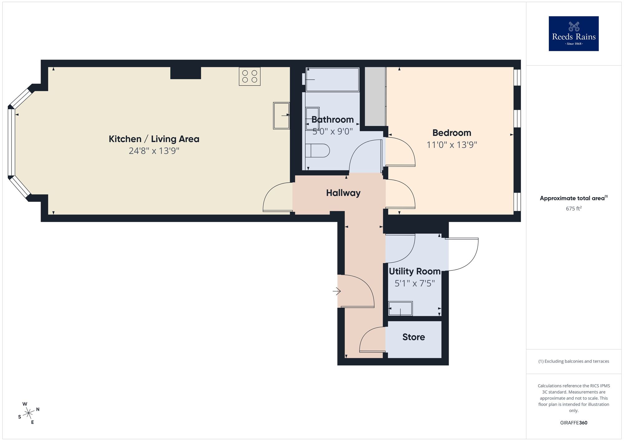 Floorplan of 1 bedroom Flat for sale, Seabrook Road, Hythe, Kent, CT21