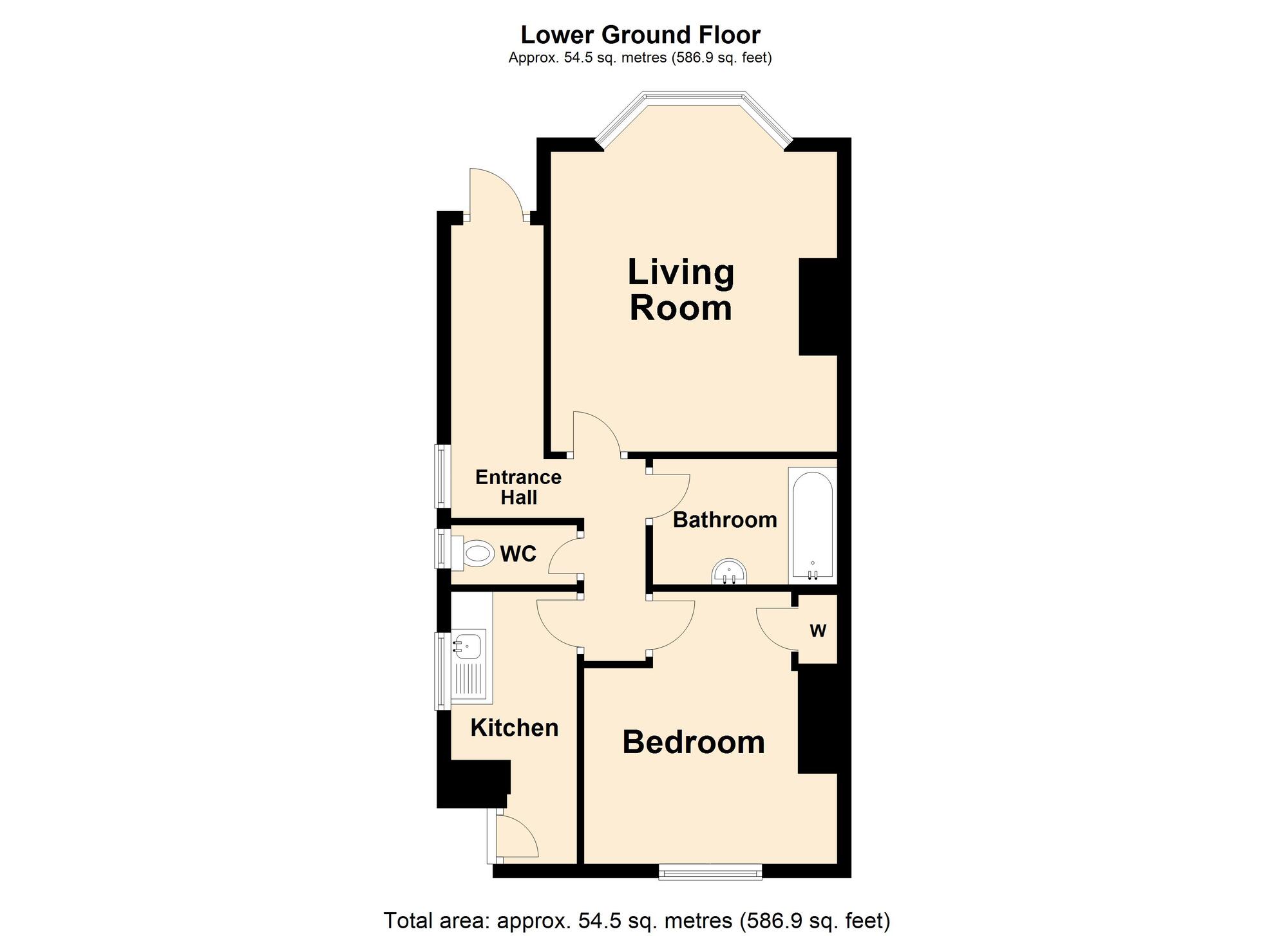 Floorplan of 1 bedroom Flat for sale, Guildhall Street, Folkestone, Kent, CT20