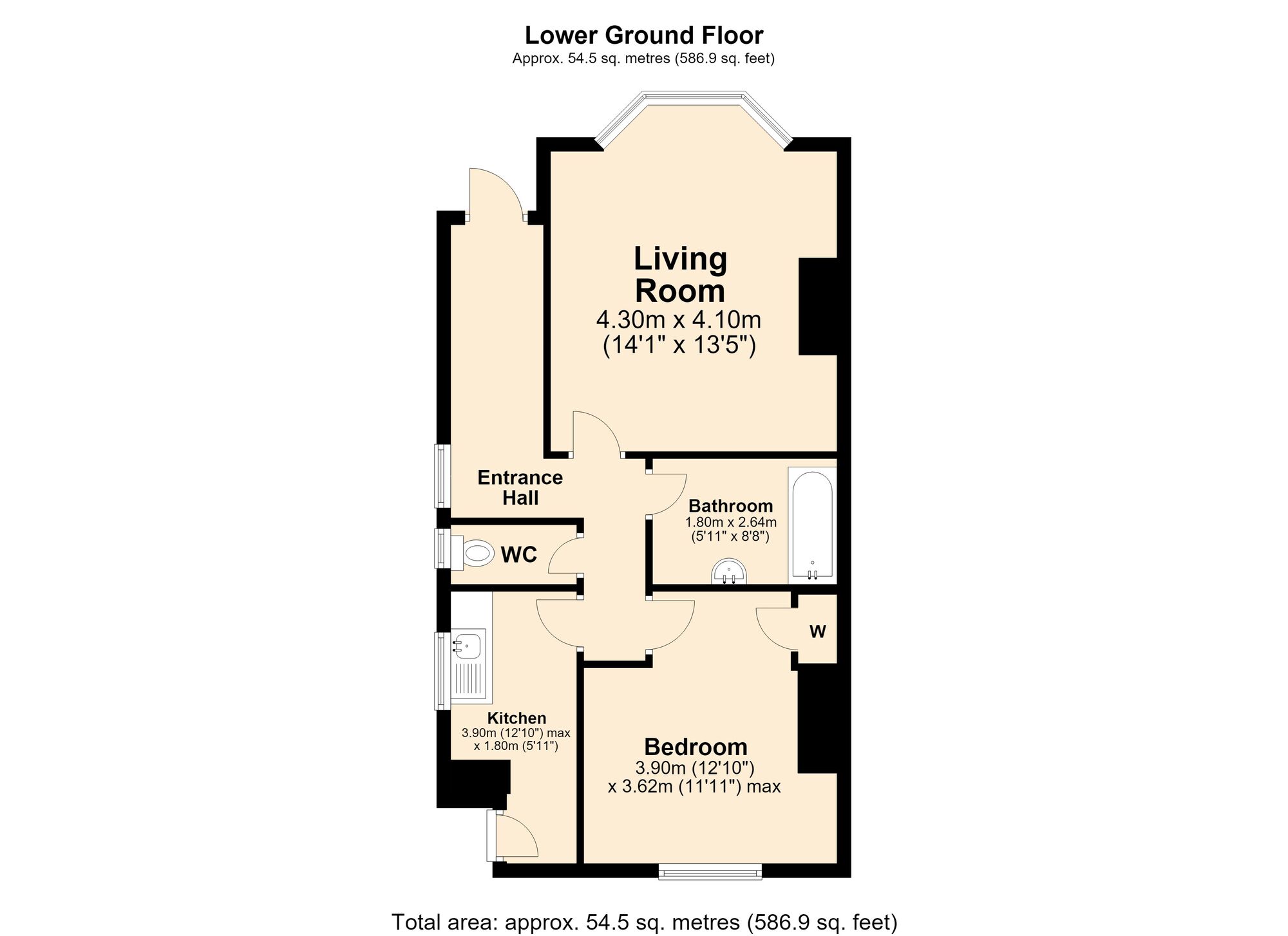 Floorplan of 1 bedroom Flat for sale, Guildhall Street, Folkestone, Kent, CT20