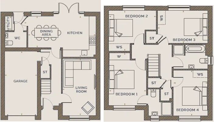 Floorplan of 4 bedroom Detached House for sale, The Fairways, Lyminge, Kent, CT18