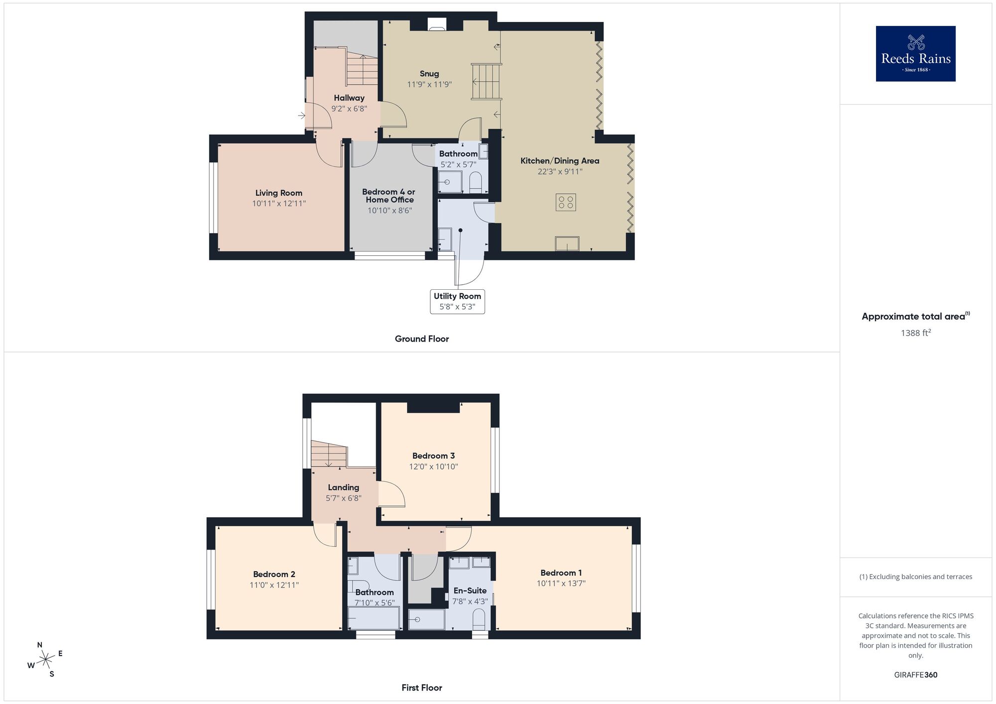 Floorplan of 4 bedroom Semi Detached House for sale, Walton Gardens, Folkestone, Kent, CT19