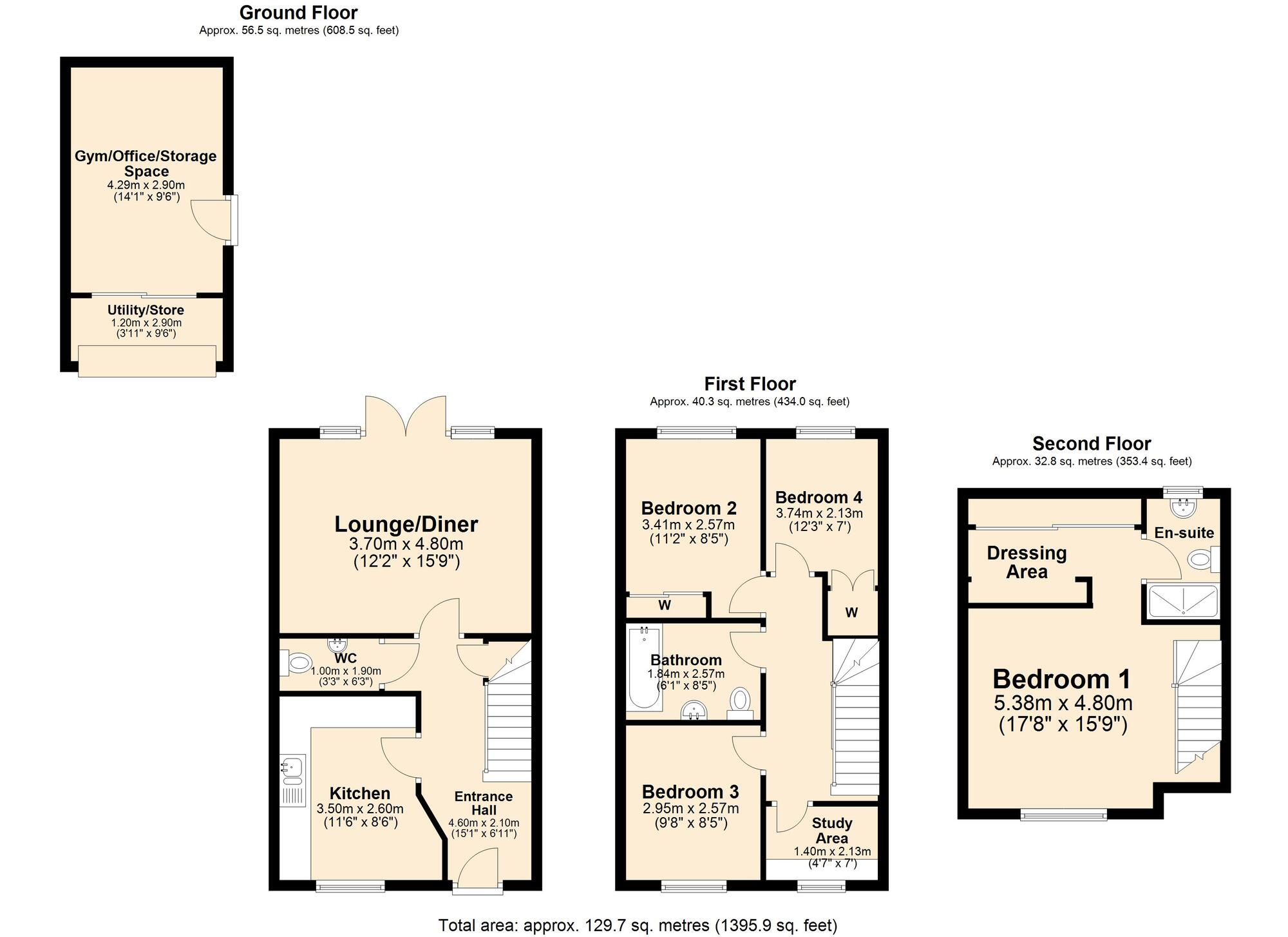 Floorplan of 4 bedroom Semi Detached House for sale, The Rangers, Folkestone, Kent, CT20