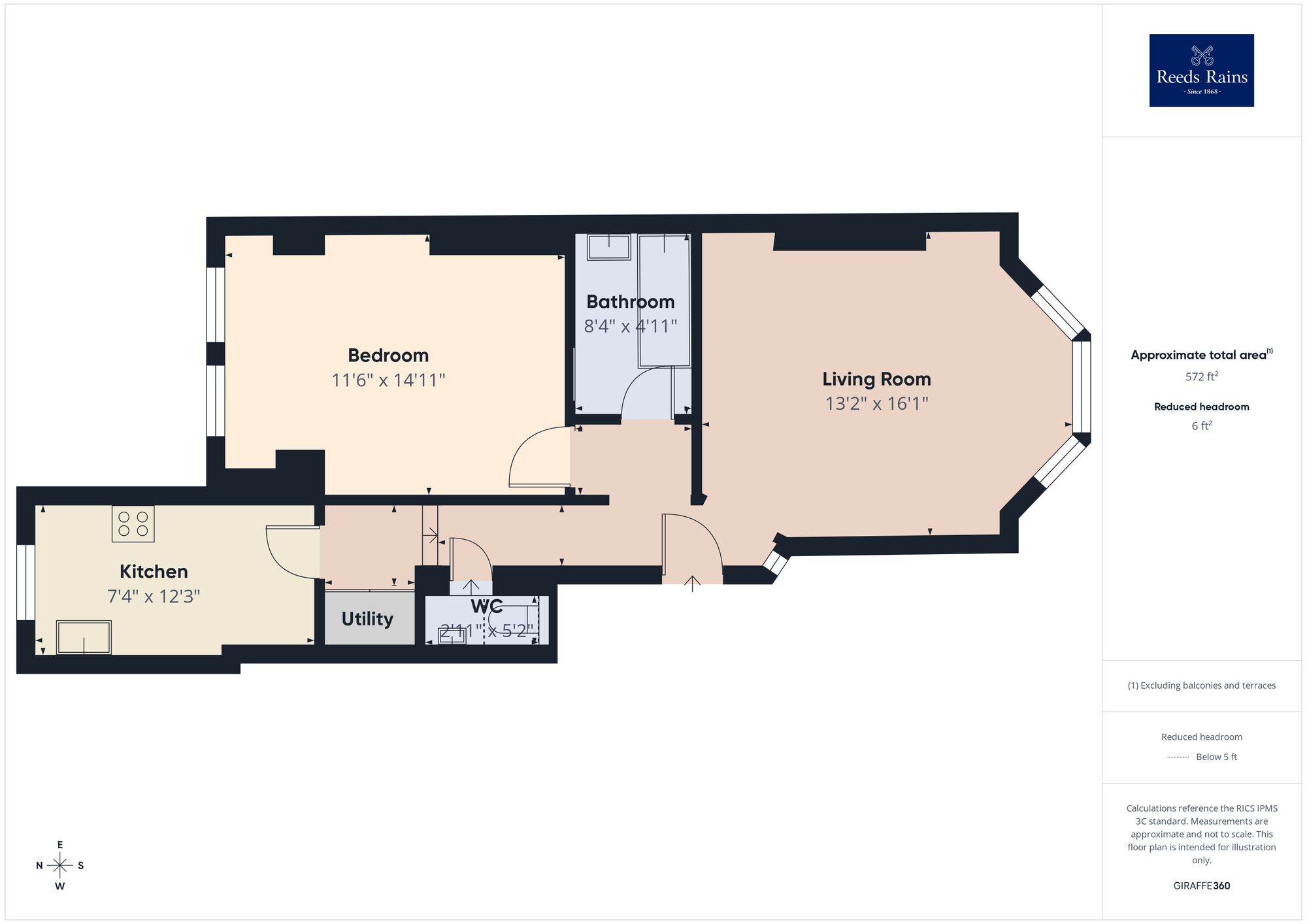 Floorplan of 1 bedroom Flat for sale, Broadmead Road, Folkestone, Kent, CT19