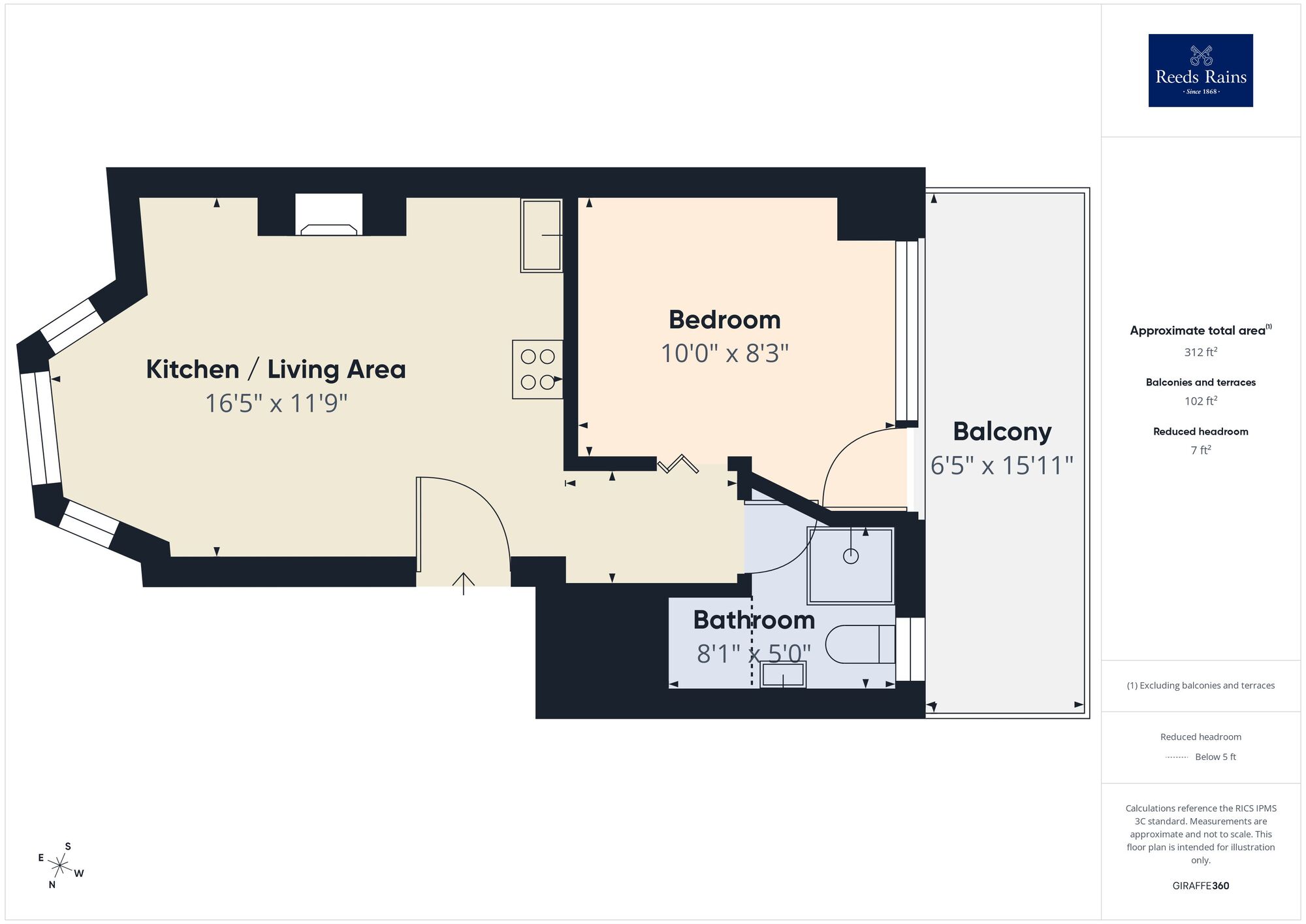 Floorplan of 1 bedroom Flat for sale, St. Michaels Street, Folkestone, Kent, CT20