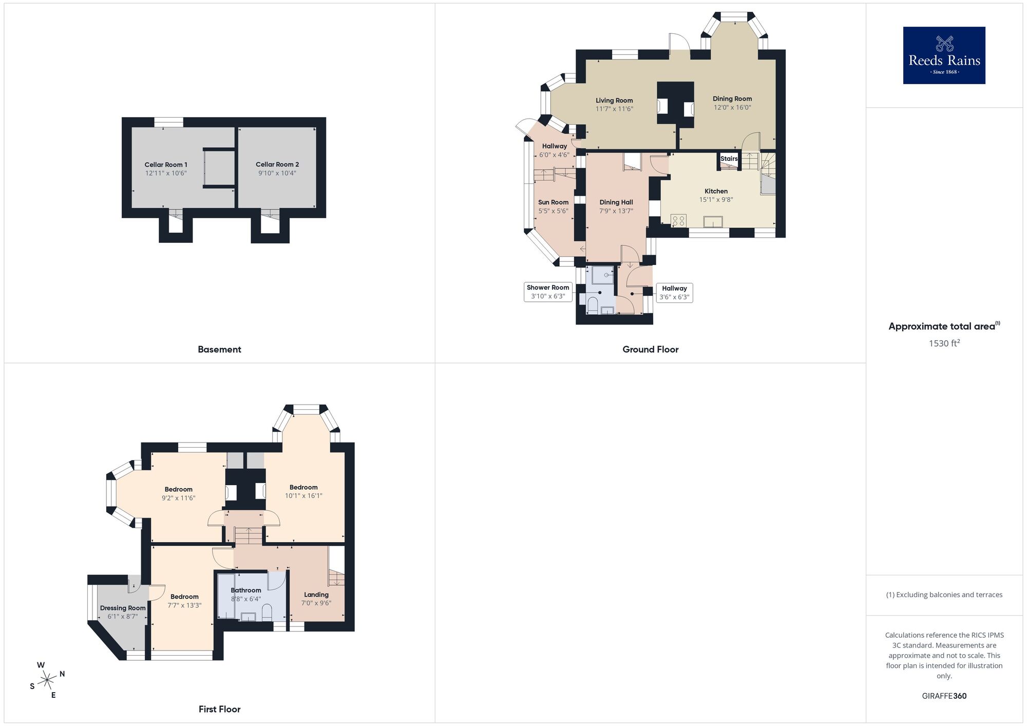 Floorplan of 3 bedroom Semi Detached House for sale, The Riviera, Sandgate, Kent, CT20