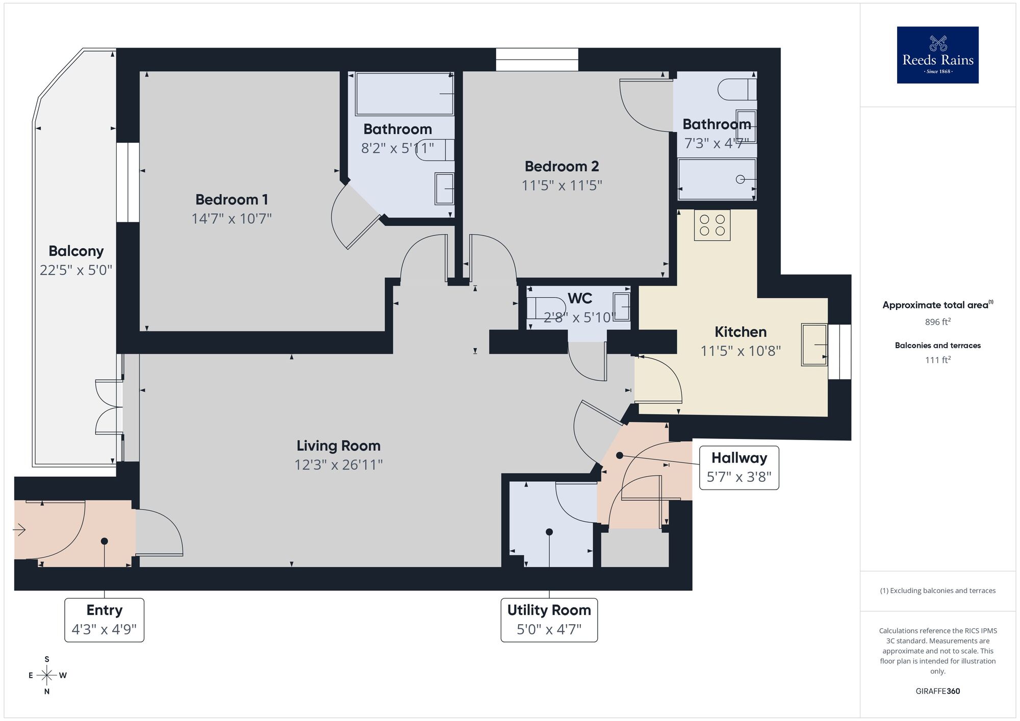 Floorplan of 2 bedroom Flat for sale, The Parade, Greatstone, Kent, TN28