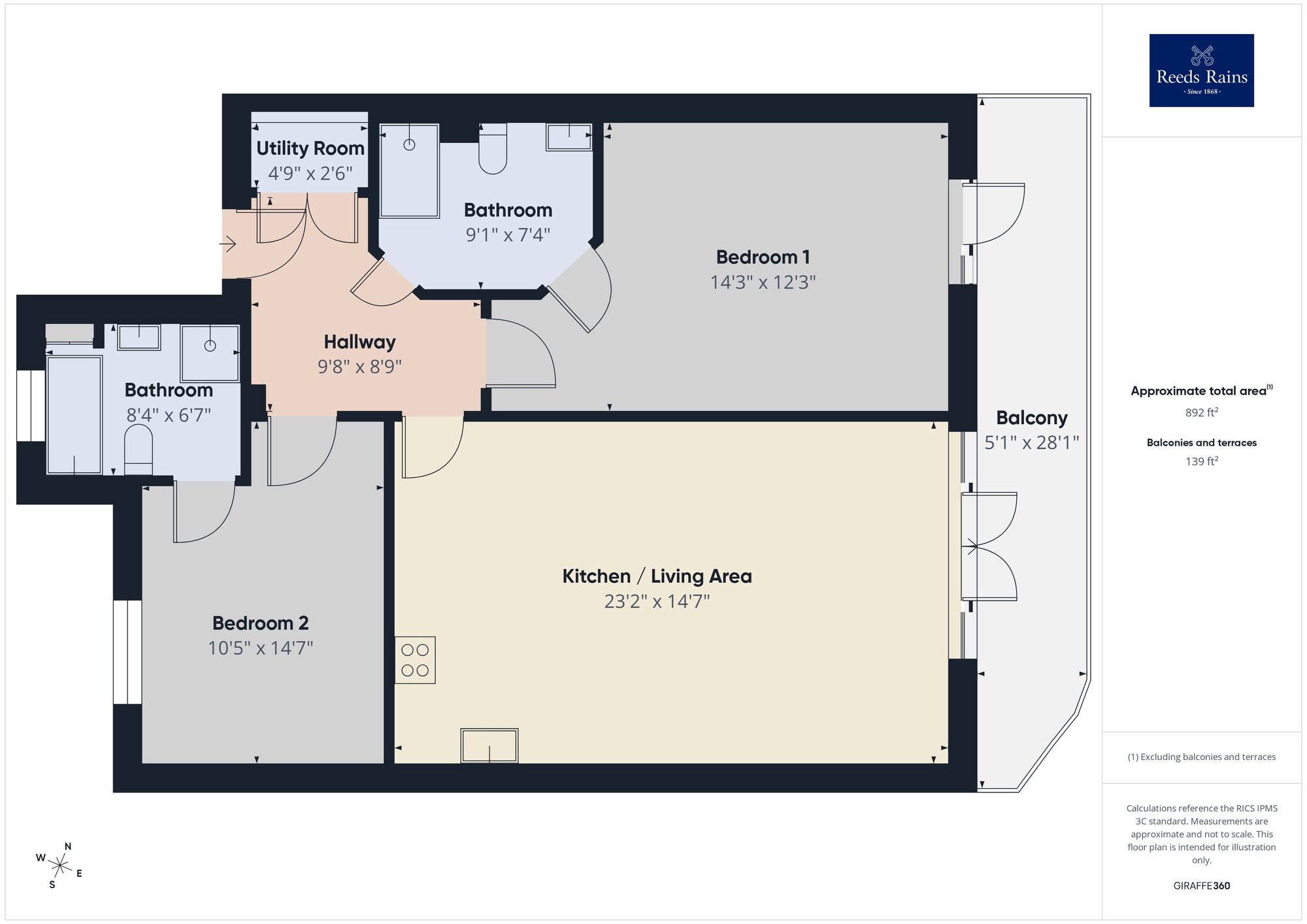 Floorplan of 2 bedroom Flat for sale, The Parade, Greatstone, Kent, TN28
