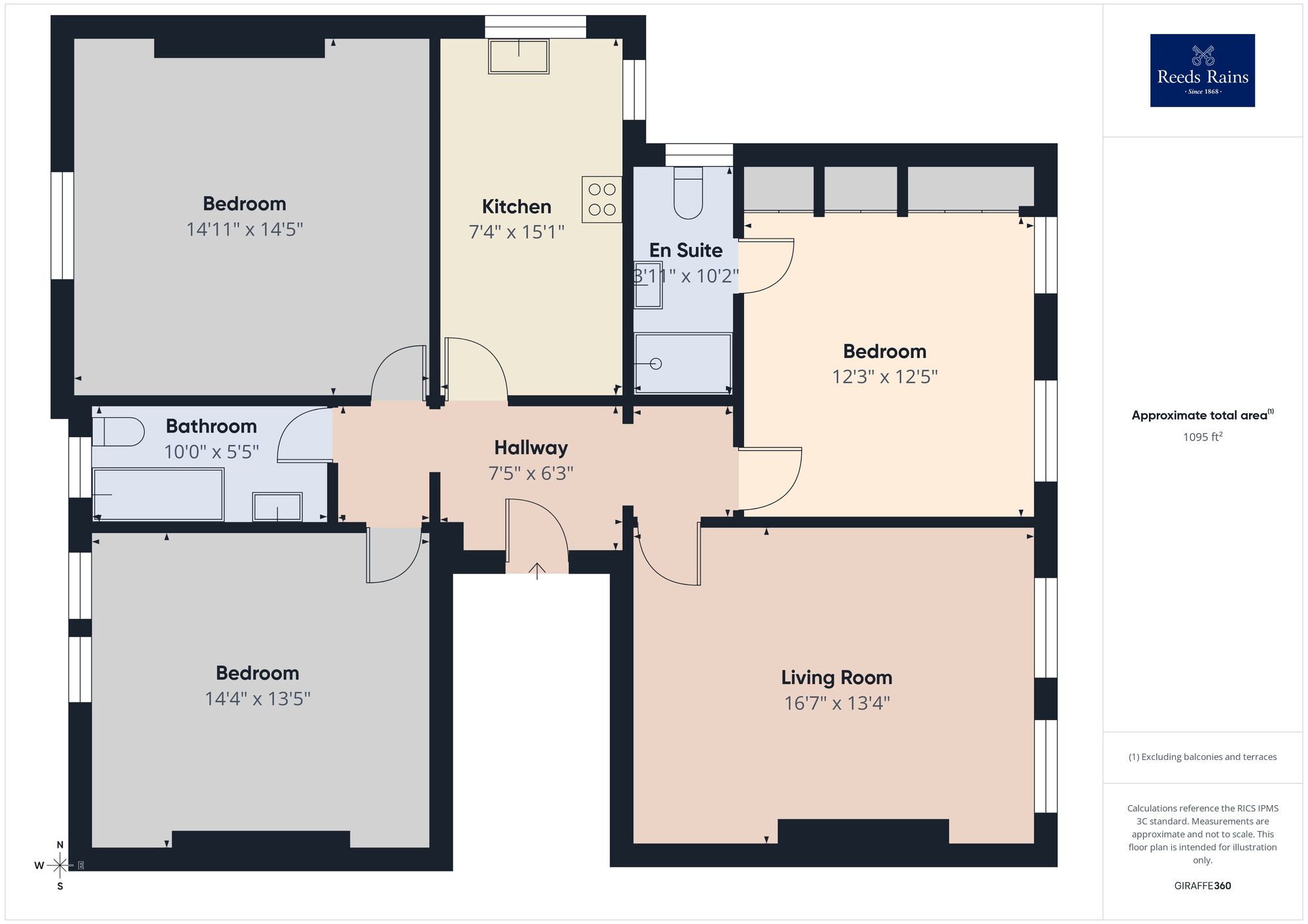 Floorplan of 3 bedroom Flat for sale, Earls Avenue, Folkestone, Kent, CT20