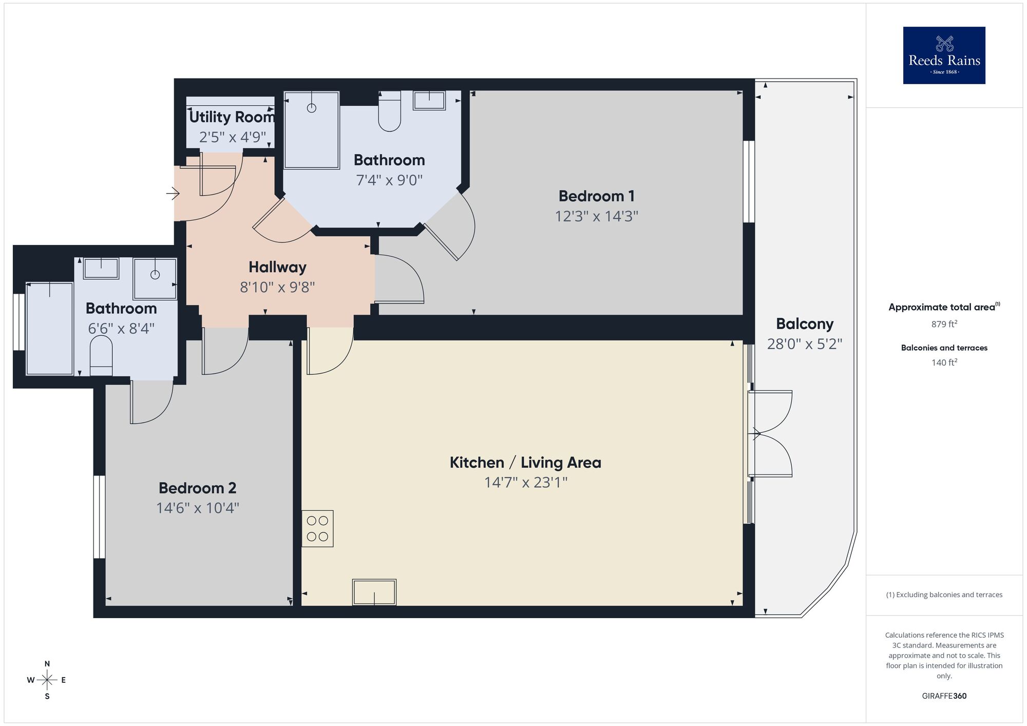 Floorplan of 2 bedroom Flat for sale, The Parade, Greatstone, Kent, TN28