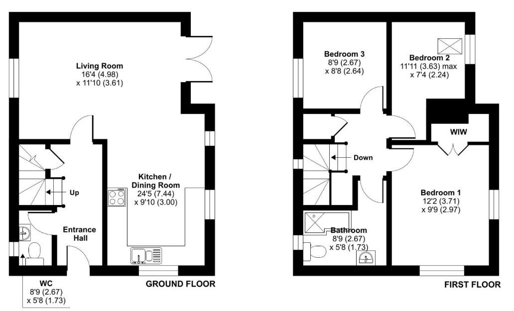 Floorplan of 3 bedroom End Terrace House for sale, Station Road, Lyminge, Kent, CT18