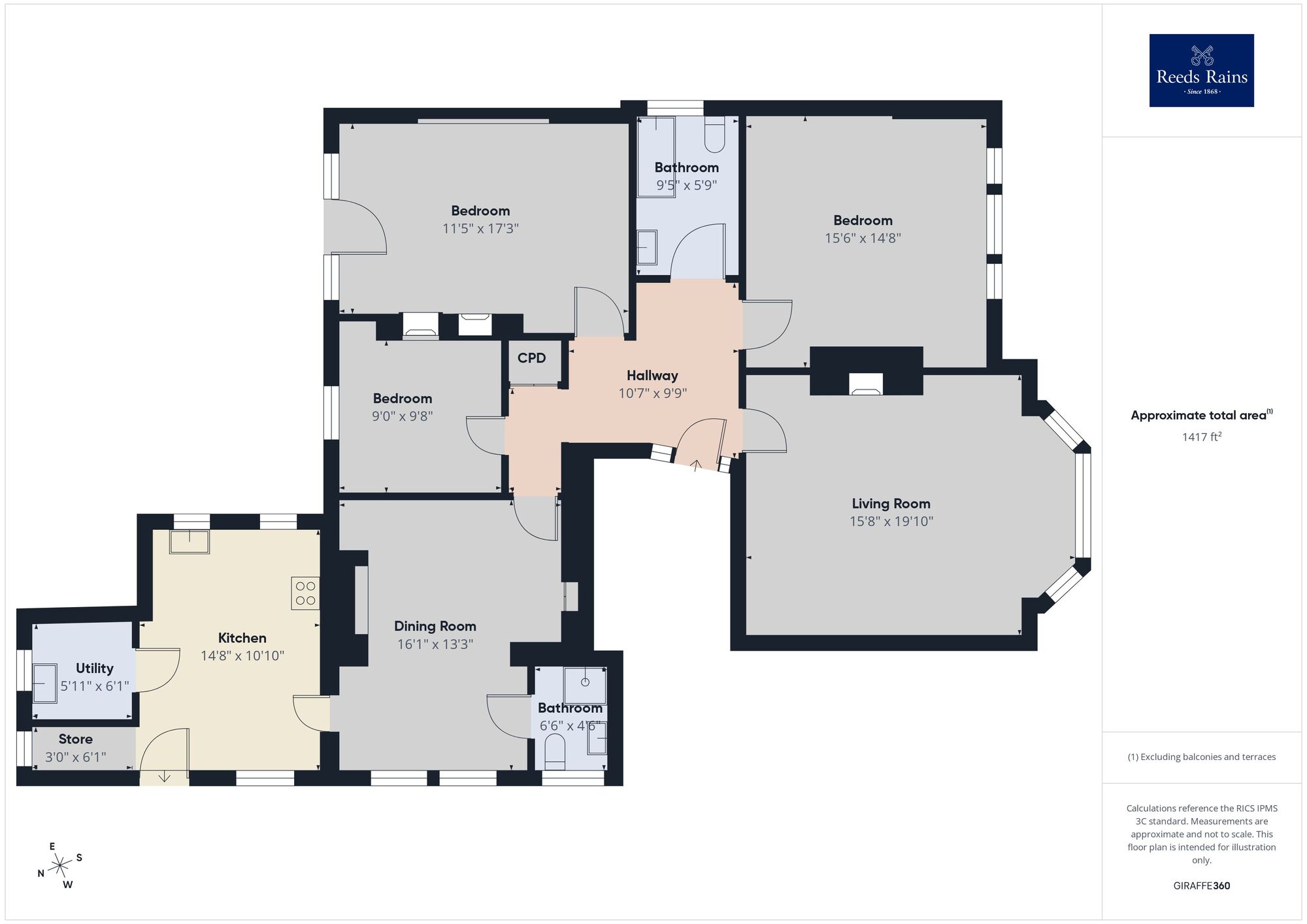 Floorplan of 3 bedroom Flat for sale, Sandgate Road, Folkestone, Kent, CT20