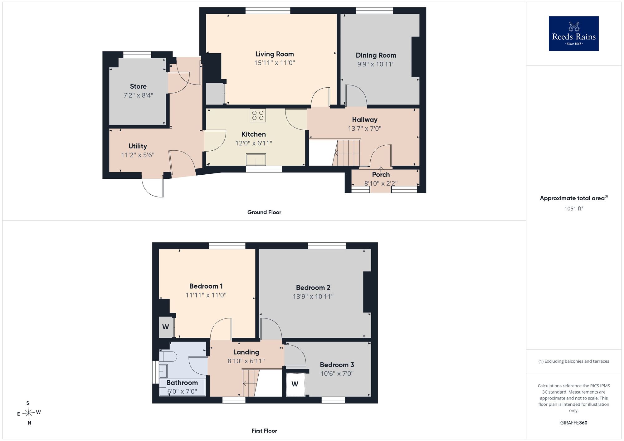 Floorplan of 3 bedroom Semi Detached House for sale, Church Road, Burmarsh, Kent, TN29