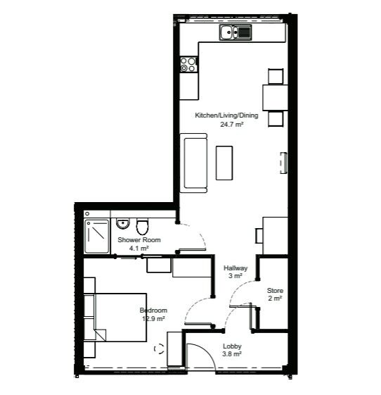 Floorplan of 1 bedroom Flat for sale, Spindle Close, Hawkinge, Kent, CT18