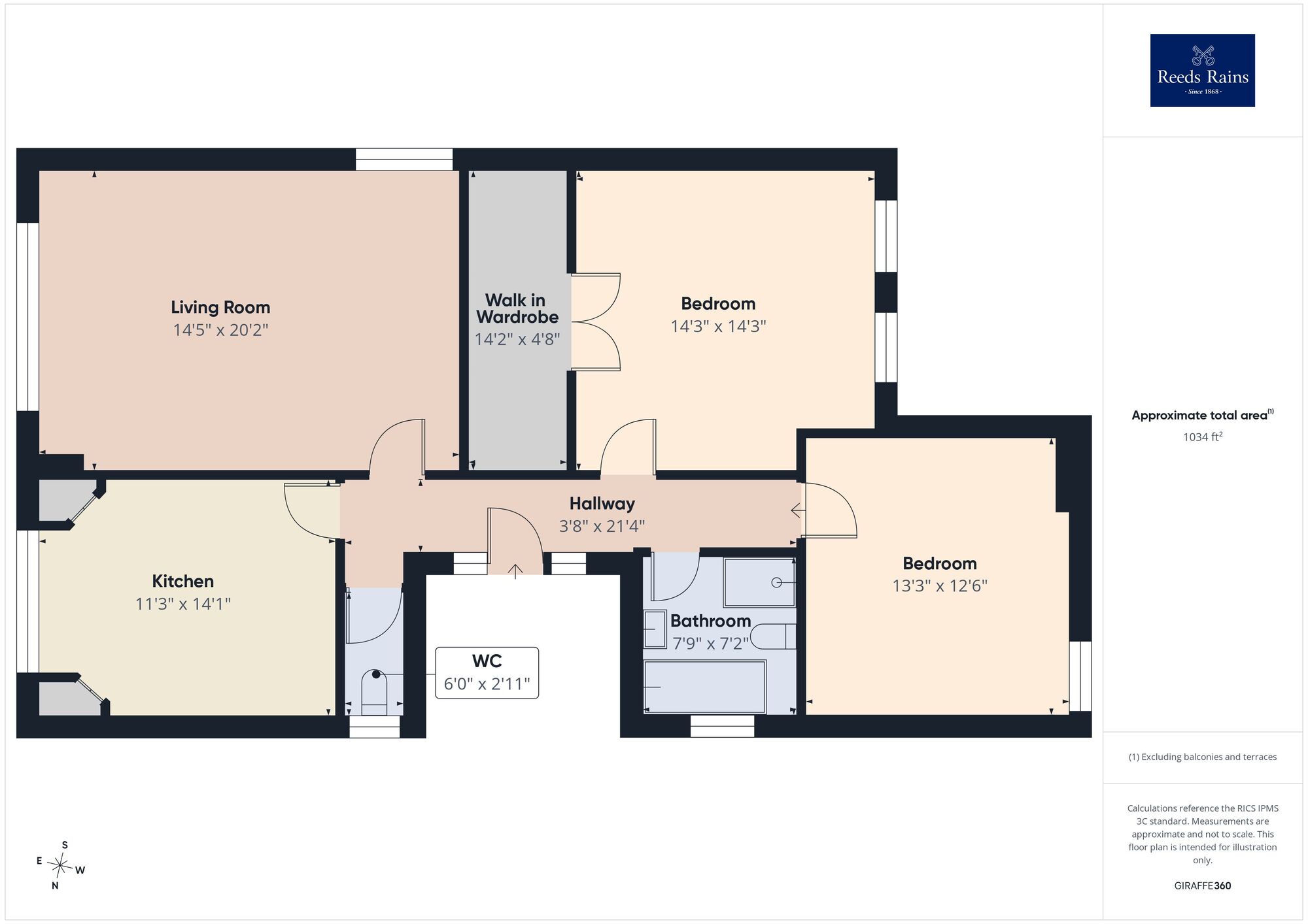 Floorplan of 2 bedroom Flat for sale, Trinity Road, Folkestone, Kent, CT20