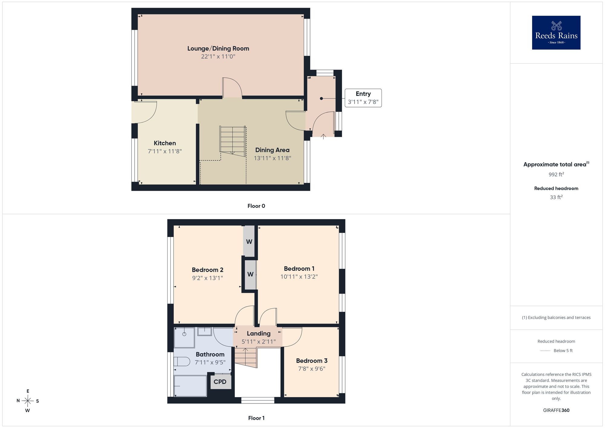 Floorplan of 3 bedroom Semi Detached House for sale, Walmer Way, Folkestone, Kent, CT20