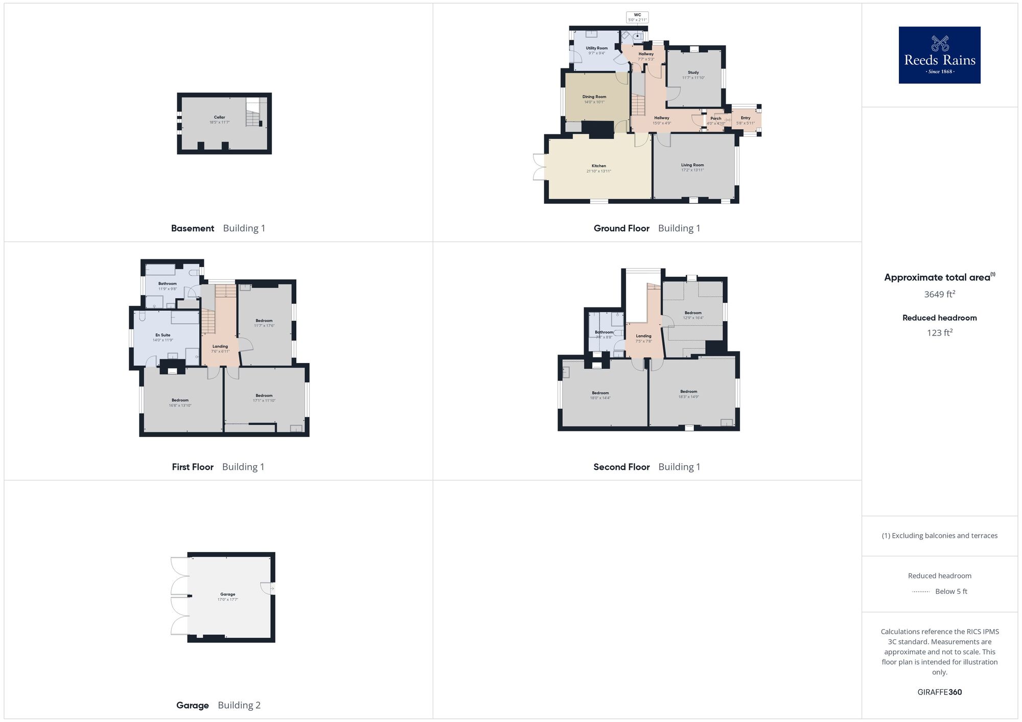 Floorplan of 6 bedroom Detached House for sale, Radnor Park West, Folkestone, Kent, CT19