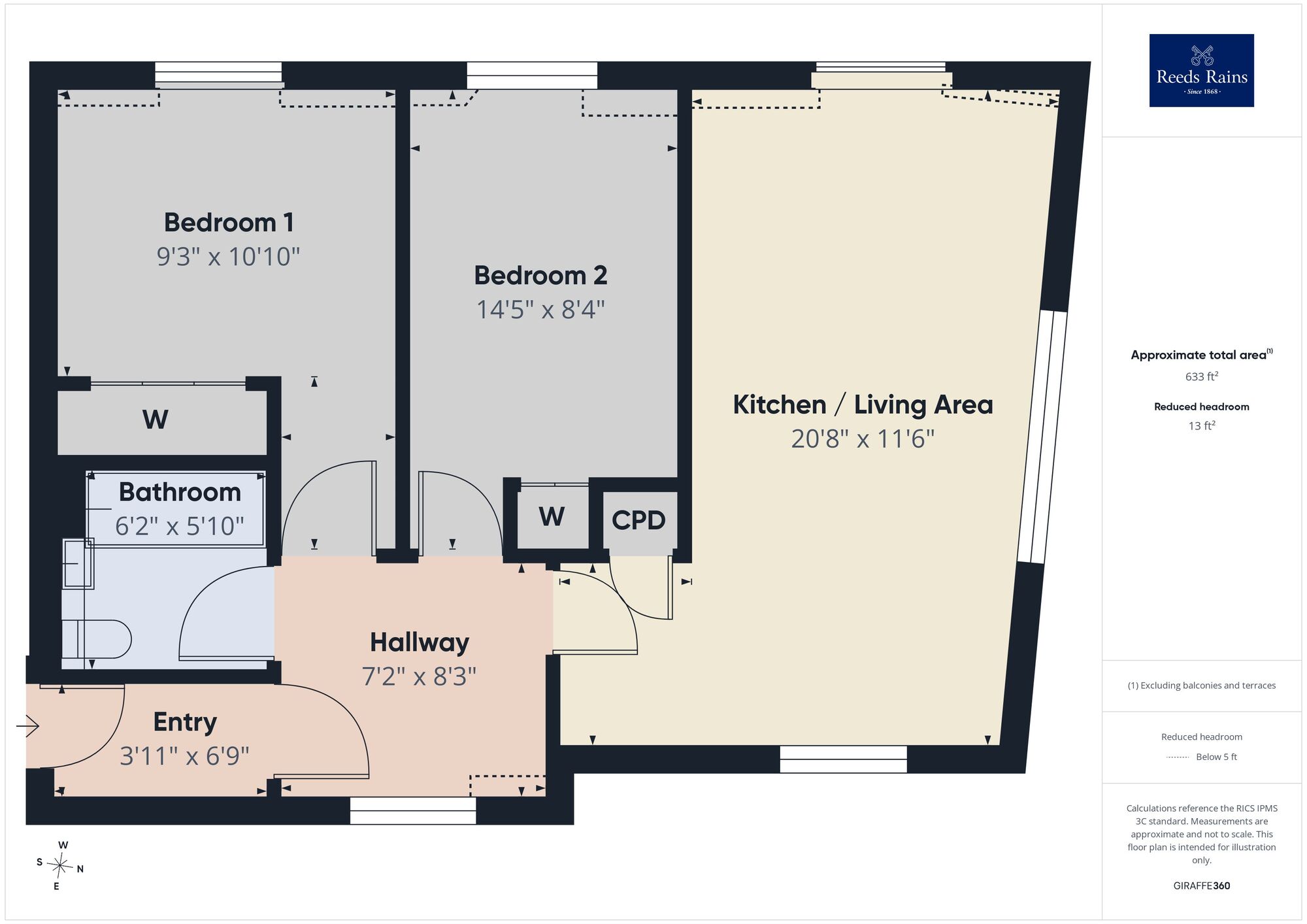 Floorplan of 2 bedroom Flat for sale, Bradstone Road, Folkestone, Kent, CT20