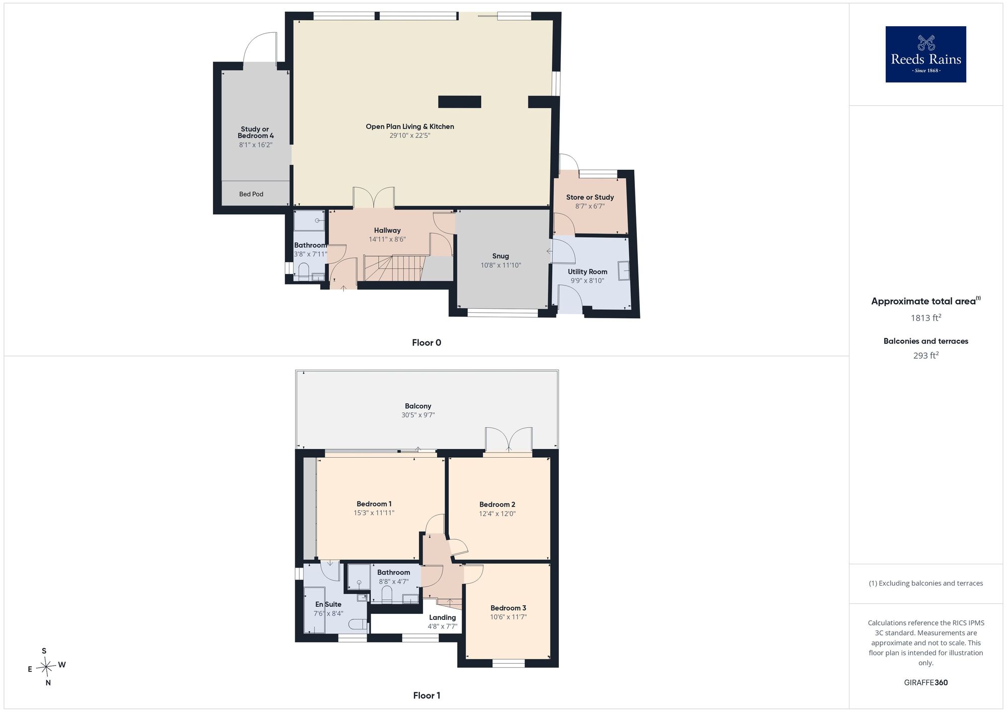 Floorplan of 4 bedroom Detached House for sale, Radnor Cliff, Folkestone, Kent, CT20
