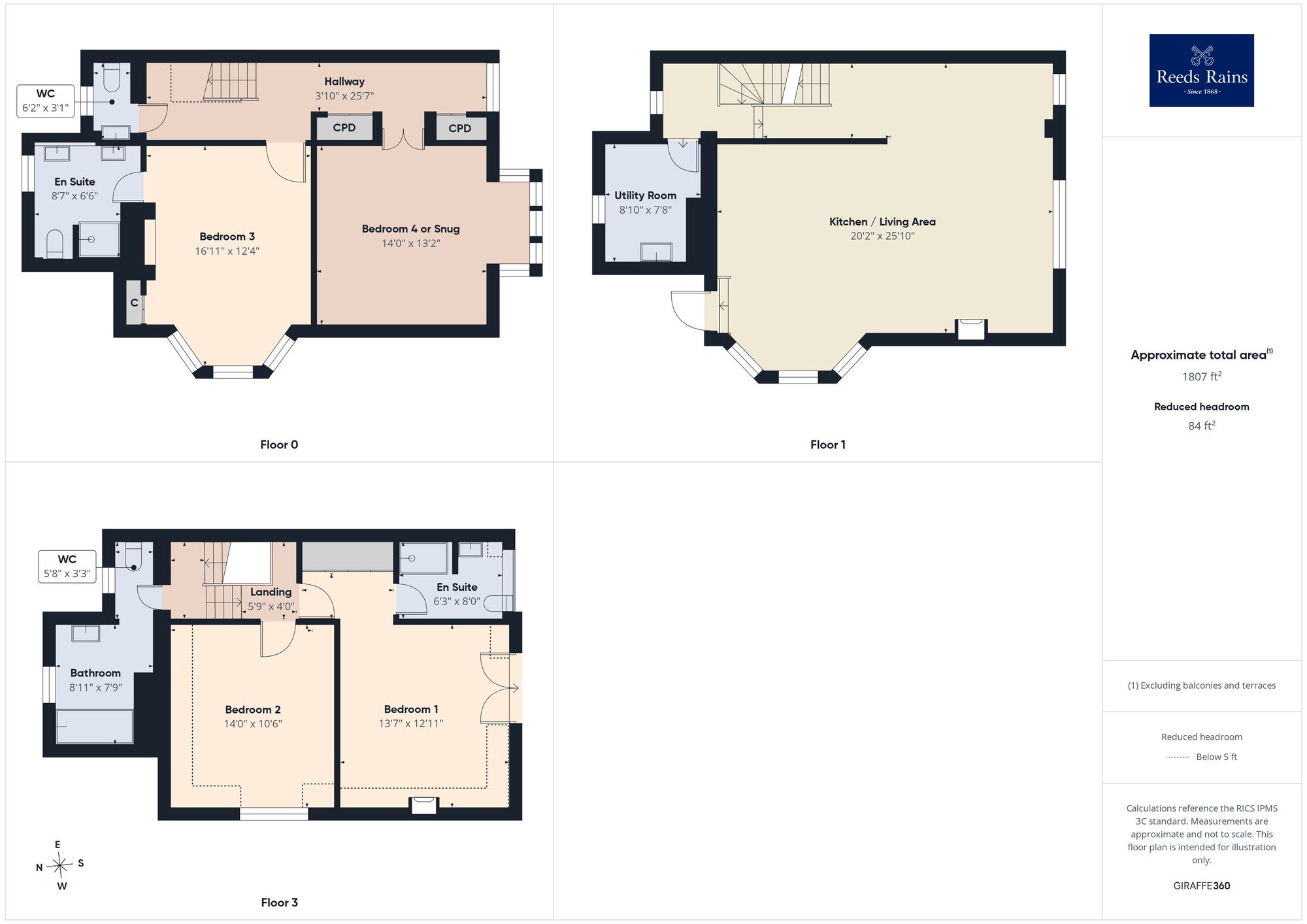 Floorplan of 4 bedroom Semi Detached House for sale, Radnor Cliff, Folkestone, Kent, CT20