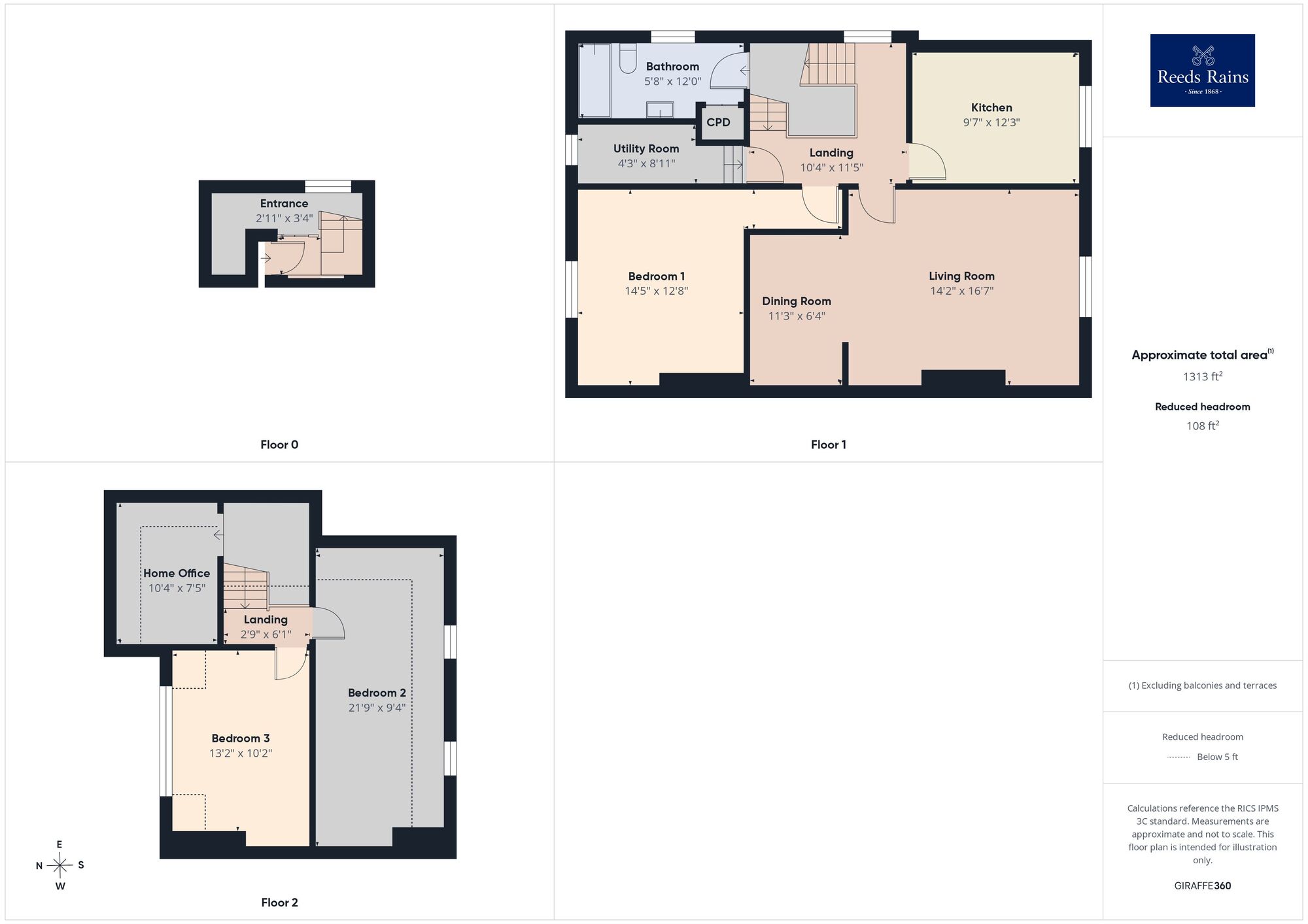 Floorplan of 3 bedroom Flat for sale, Shorncliffe Road, Folkestone, Kent, CT20