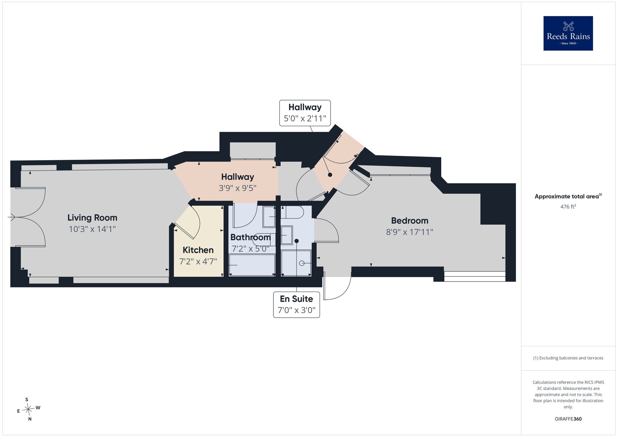 Floorplan of 1 bedroom Flat for sale, The Leas, Folkestone, Kent, CT20