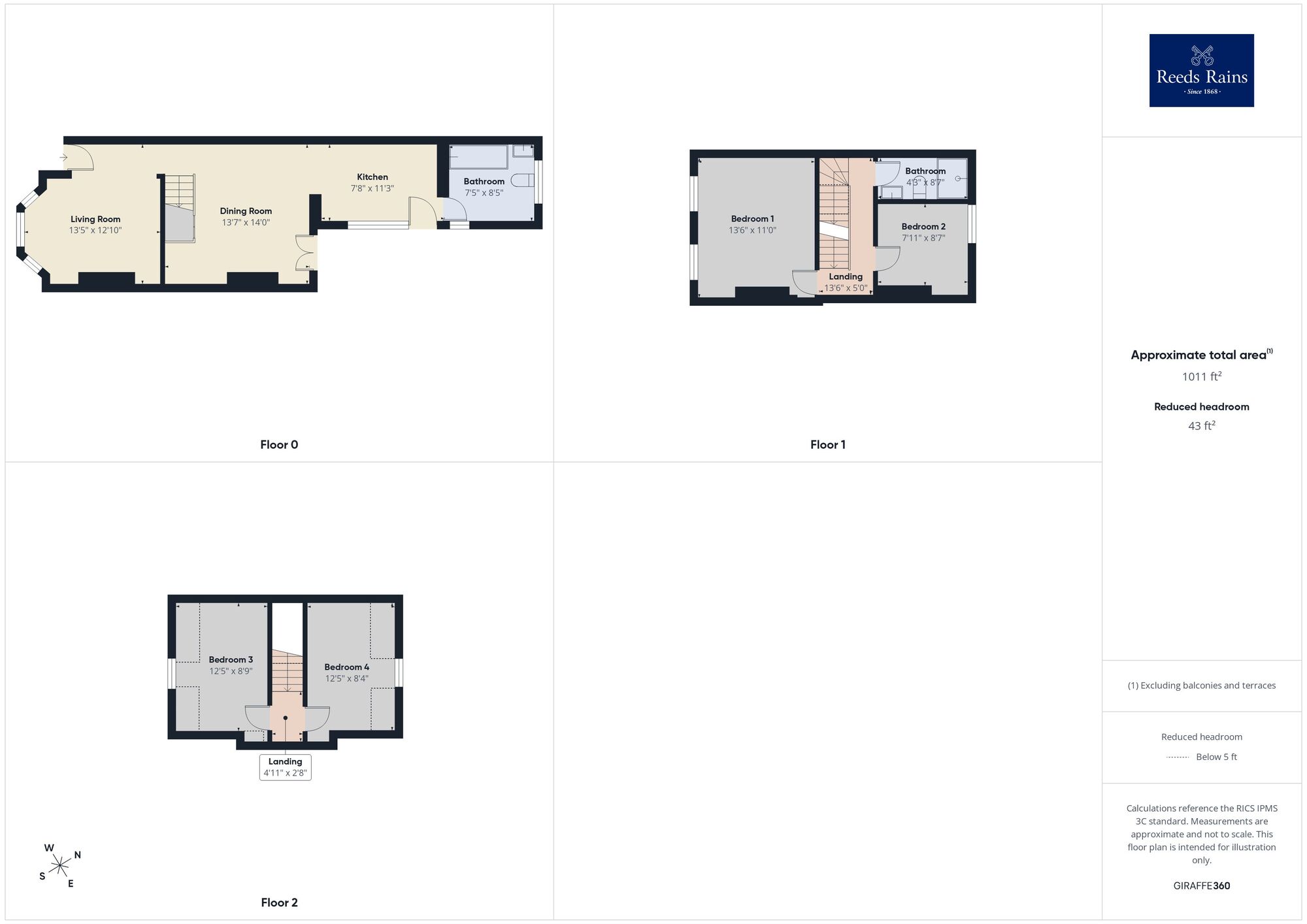 Floorplan of 4 bedroom Mid Terrace House for sale, Athelstan Road, Folkestone, Kent, CT19