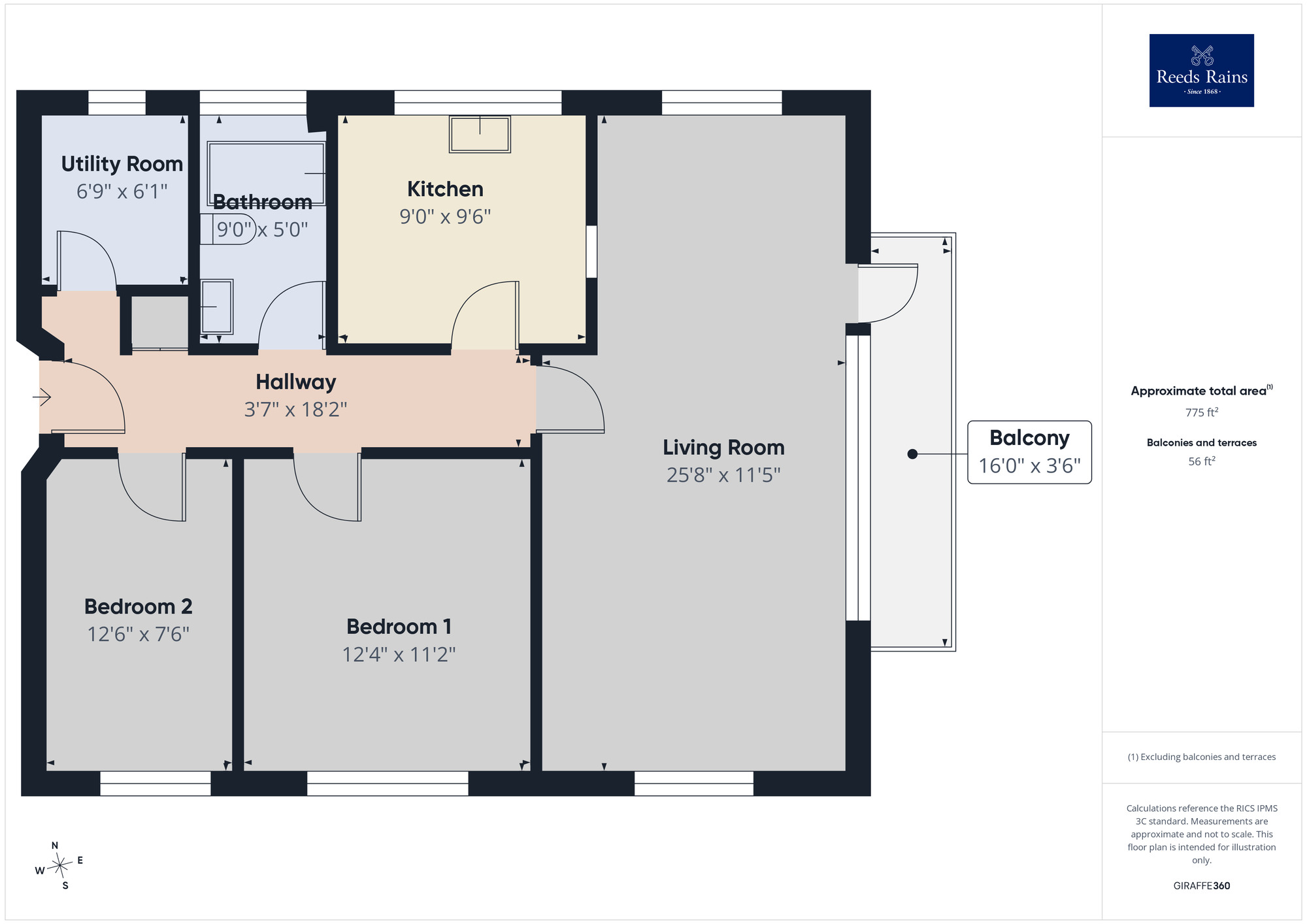 Floorplan of 2 bedroom Flat for sale, Radnor Park Road, Folkestone, Kent, CT19