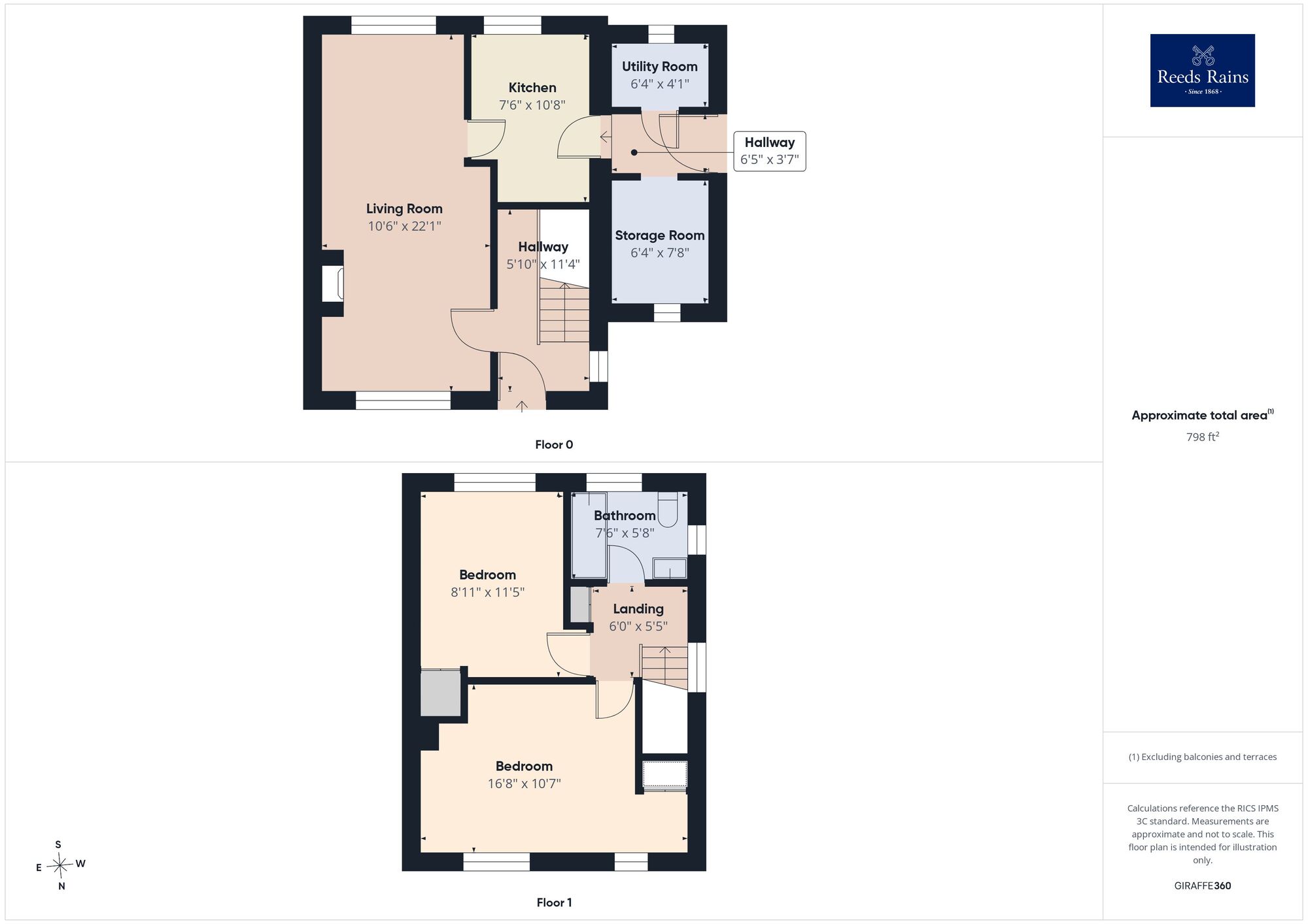 Floorplan of 2 bedroom End Terrace House for sale, Biggins Wood Road, Folkestone, Kent, CT19