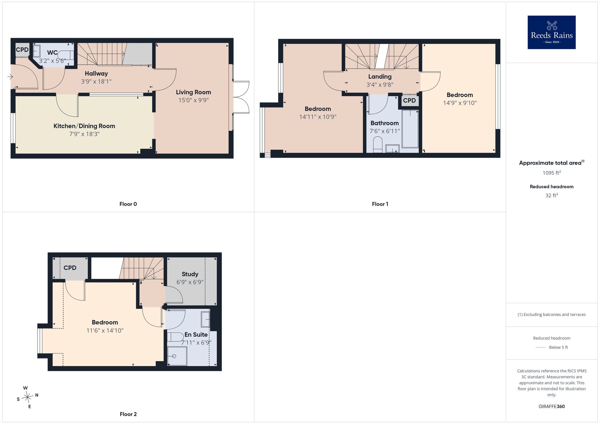 Floorplan of 3 bedroom Mid Terrace House for sale, Seabrook Road, Hythe, Kent, CT21