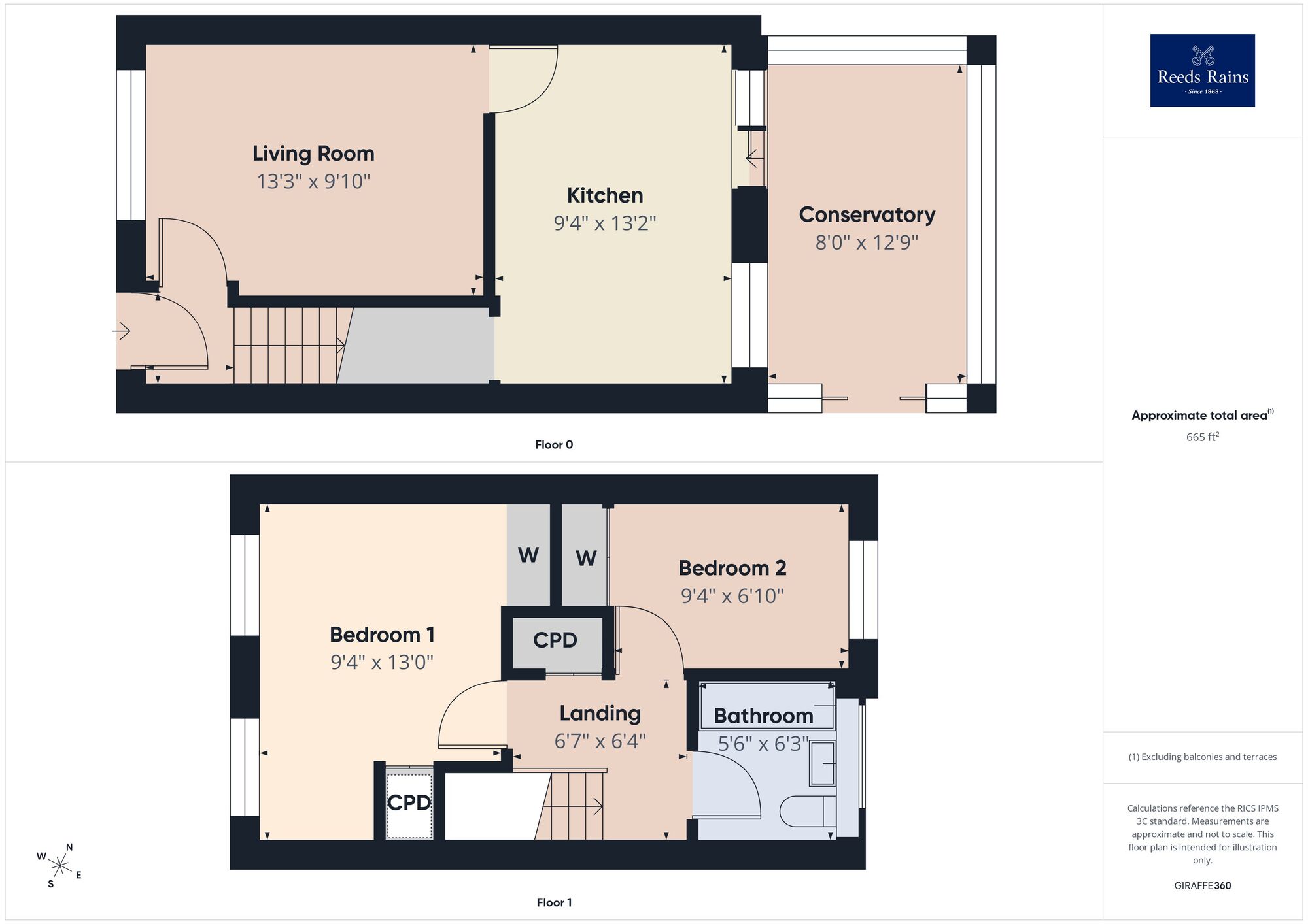 Floorplan of 2 bedroom Semi Detached House for sale, Wood Cottage Lane, Folkestone, Kent, CT19