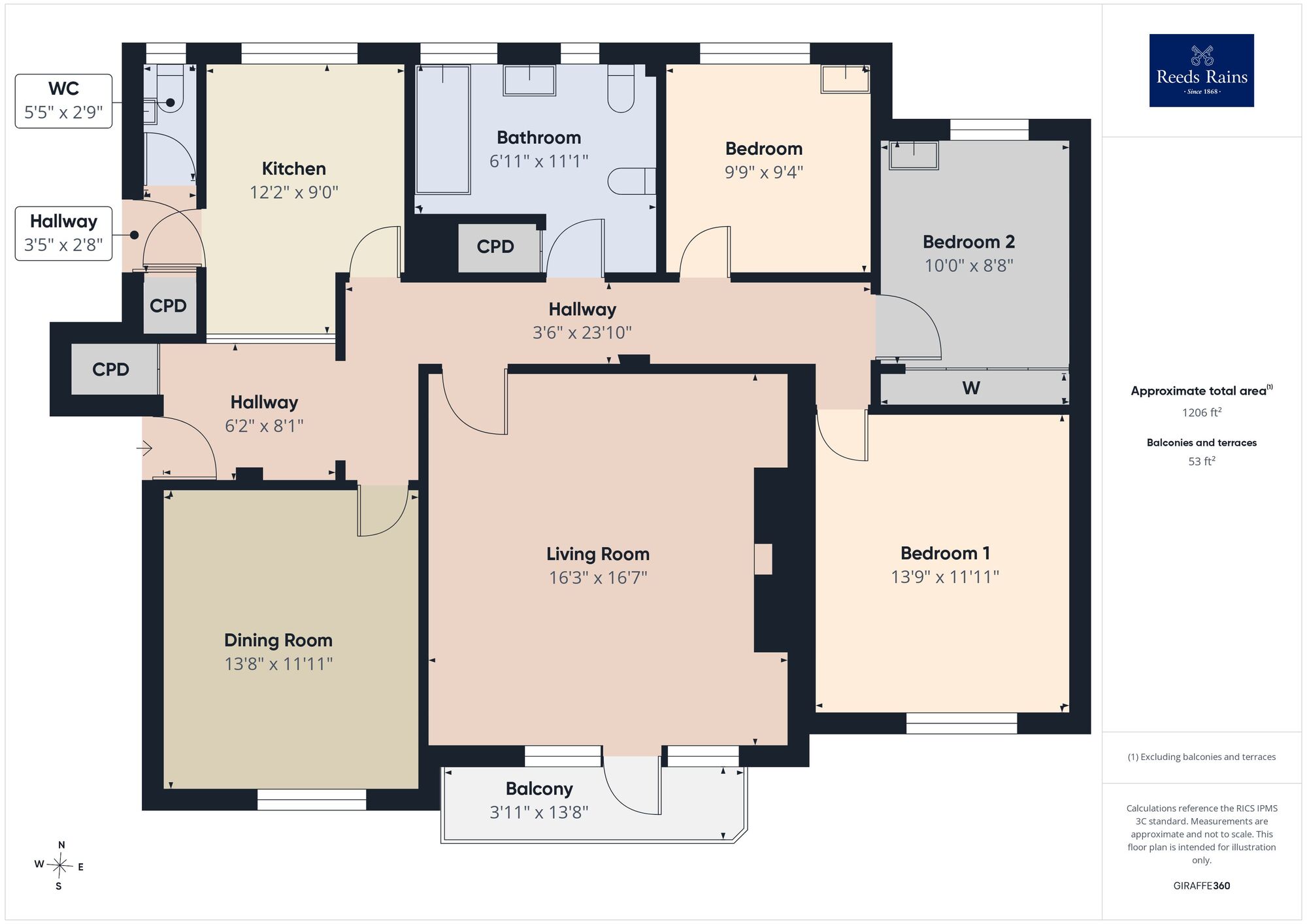 Floorplan of 3 bedroom Flat for sale, Sandgate Road, Folkestone, Kent, CT20