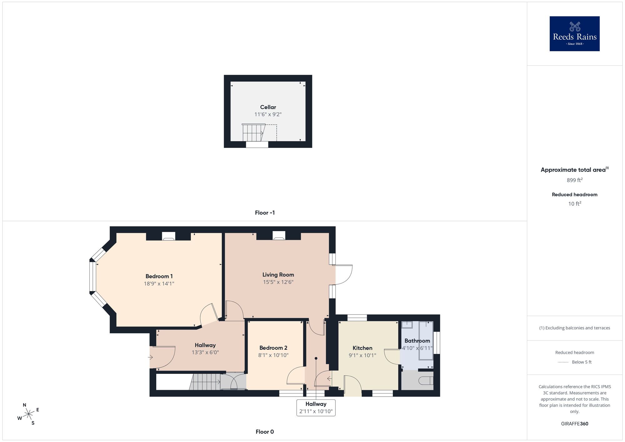 Floorplan of 2 bedroom Flat for sale, Radnor Park Road, Folkestone, Kent, CT19
