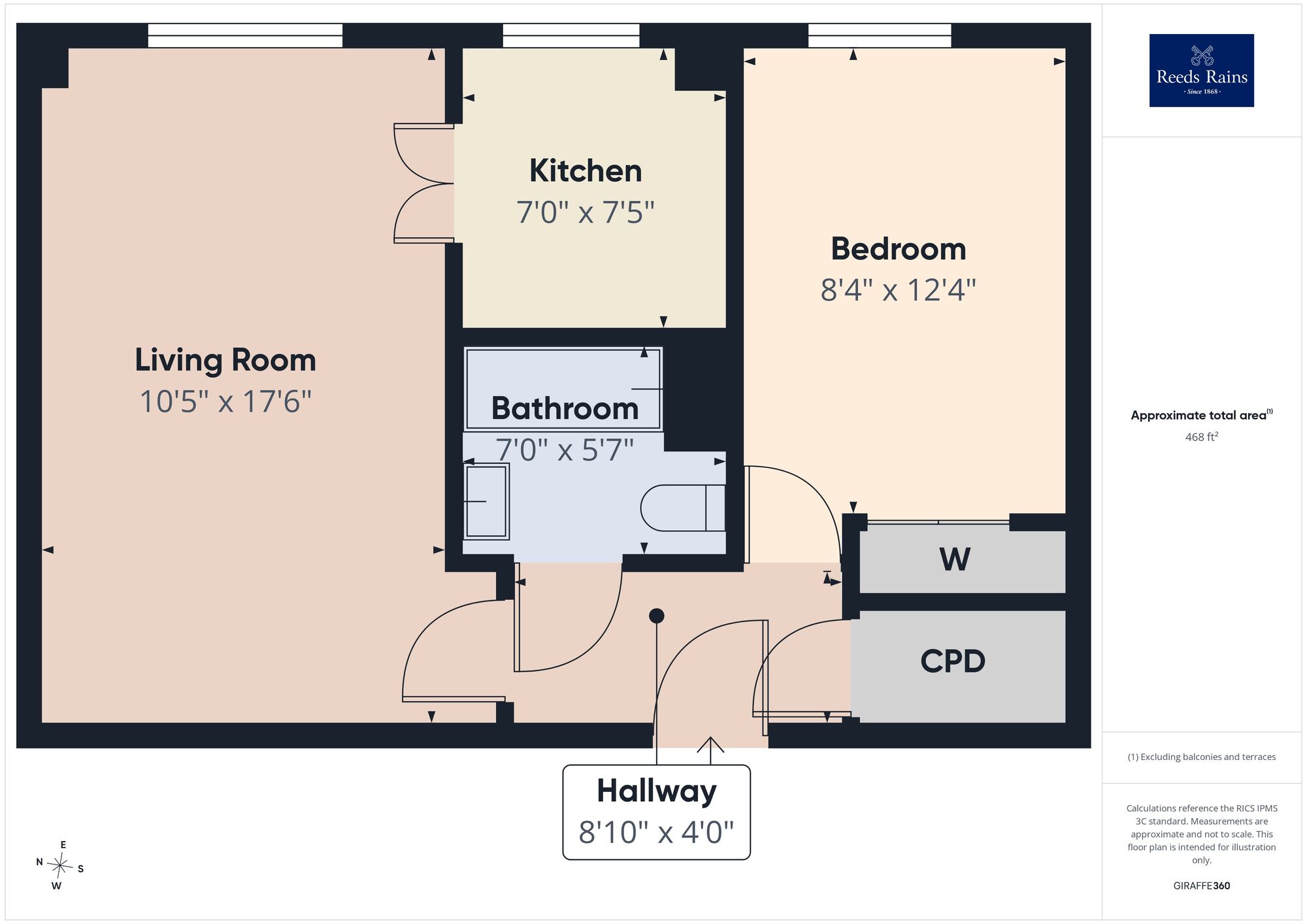 Floorplan of 1 bedroom Flat for sale, Sandgate Road, Folkestone, Kent, CT20