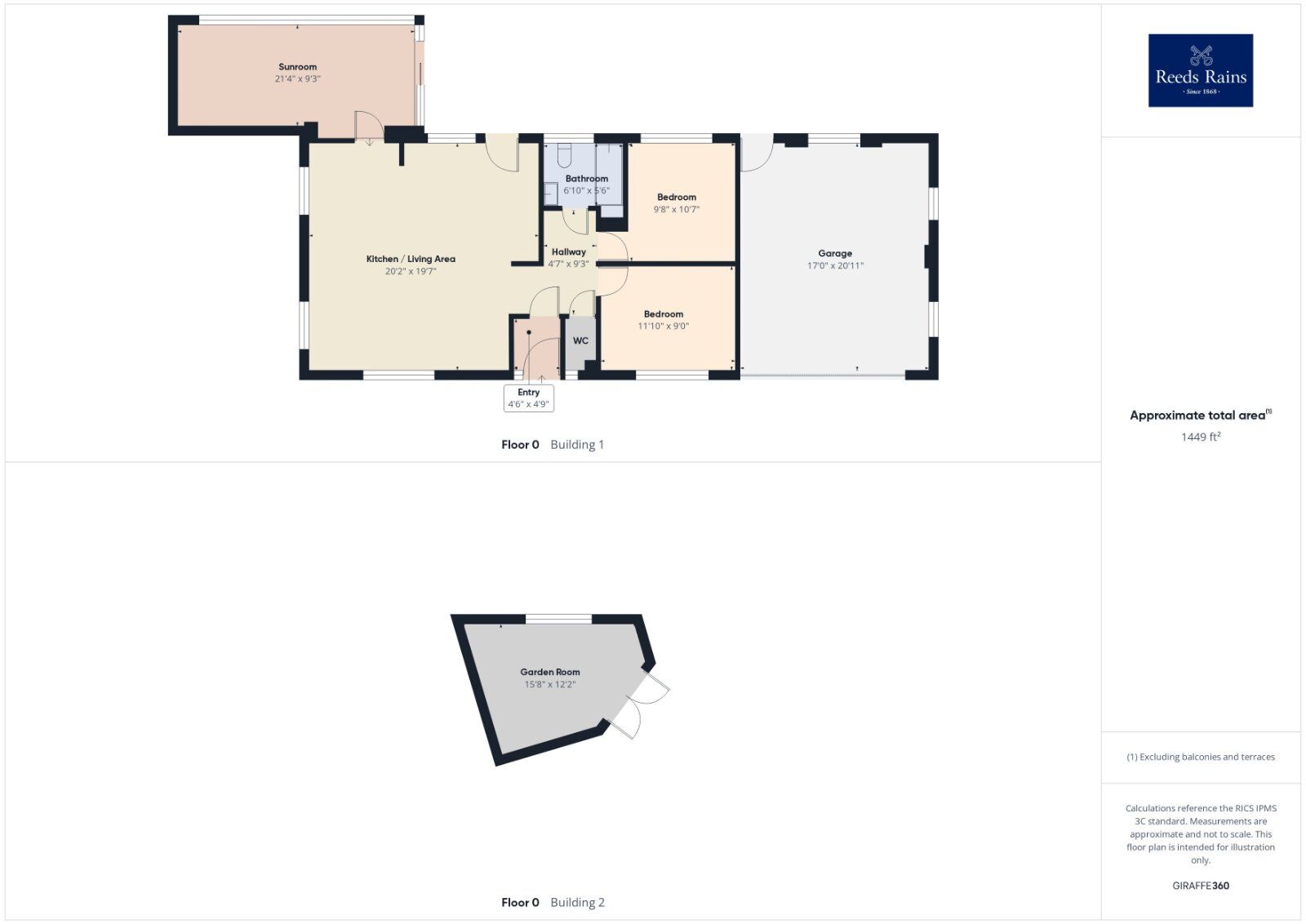 Floorplan of 2 bedroom Detached Bungalow for sale, Canterbury Road, Etchinghill, Kent, CT18