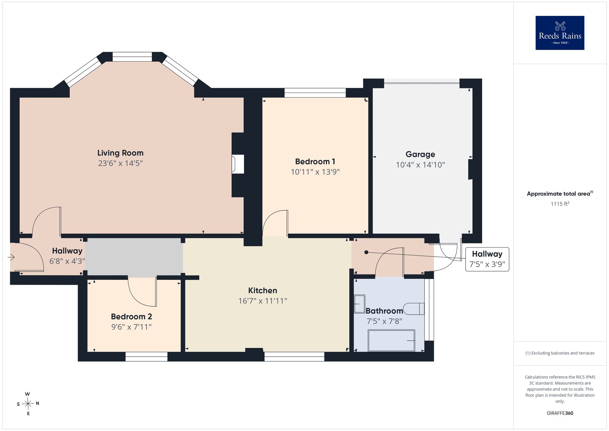 Floorplan of 2 bedroom Flat for sale, Godwyn Road, Folkestone, Kent, CT20