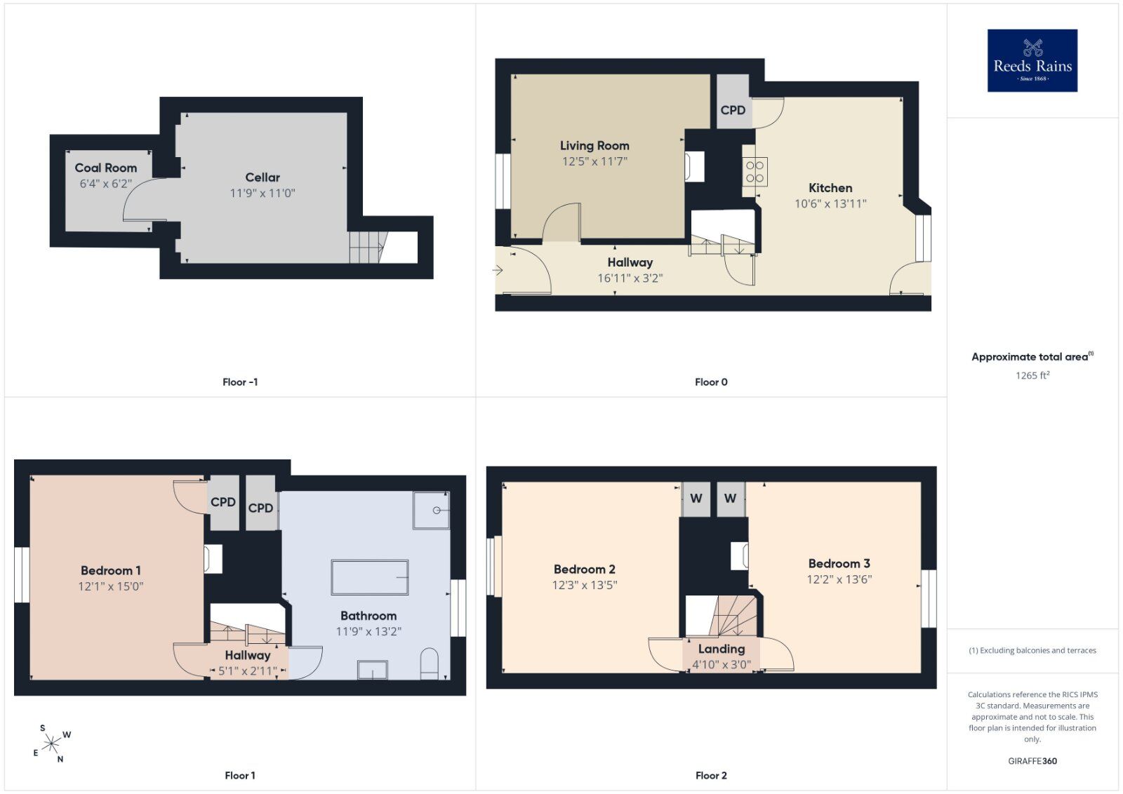 Floorplan of 3 bedroom Mid Terrace House for sale, The Bayle, Folkestone, Kent, CT20