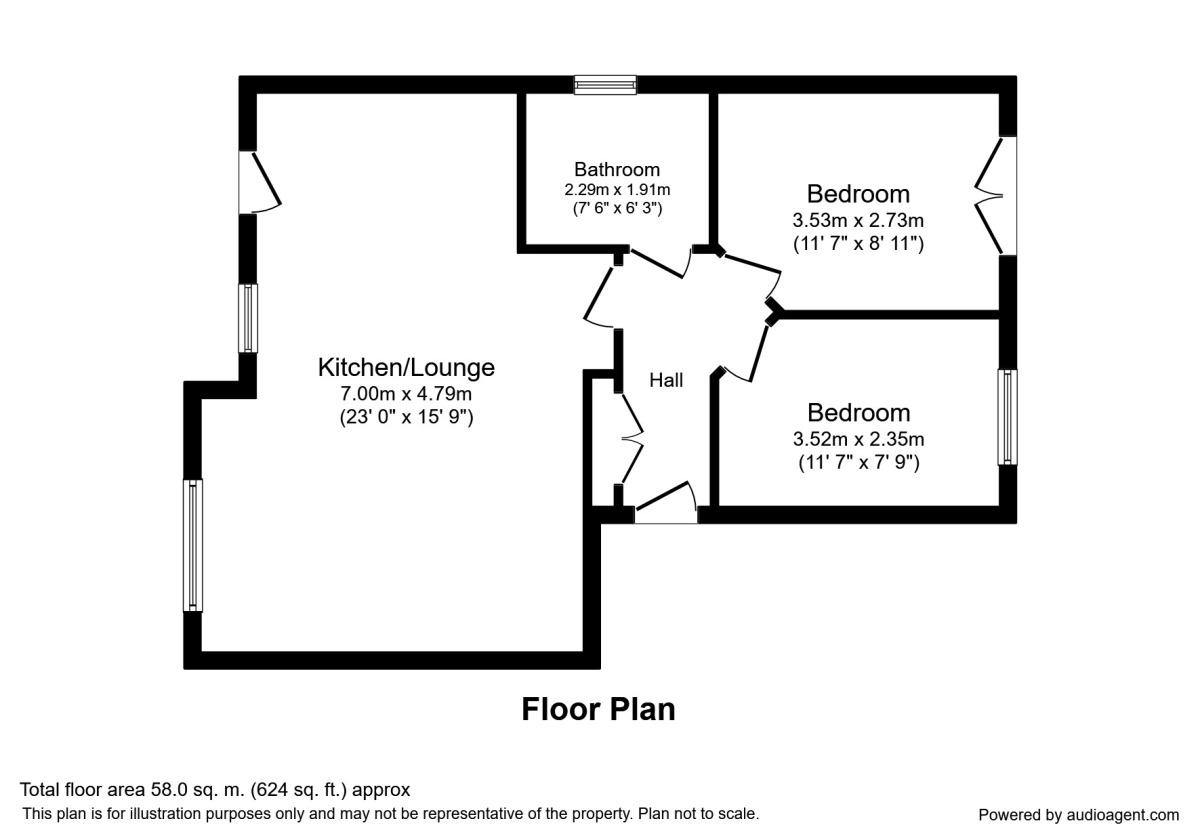 Floorplan of 2 bedroom  Flat to rent, Beech Close, Claughton-On-Brock, Preston, PR3