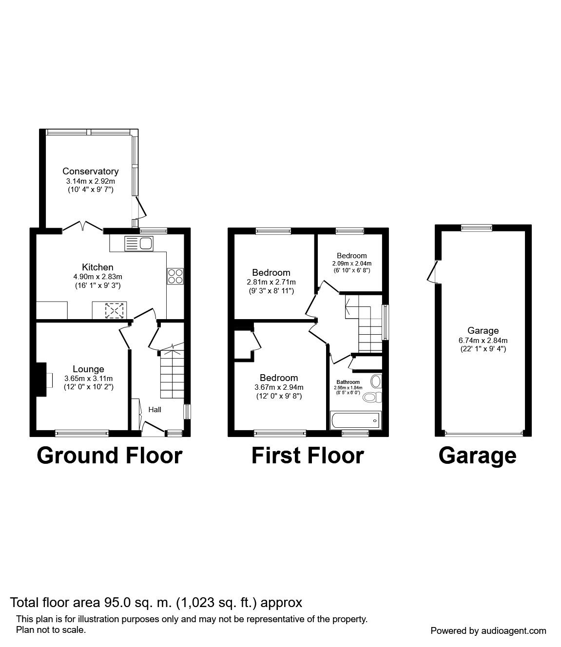Floorplan of 3 bedroom Semi Detached House to rent, Green Acres Drive, Garstang, Preston, PR3