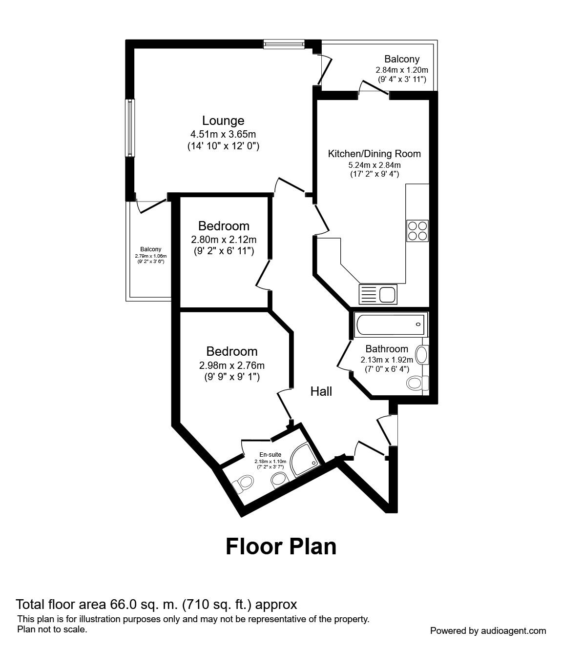 Floorplan of 2 bedroom Flat to rent, Nightingale Way, Catterall, Preston, PR3