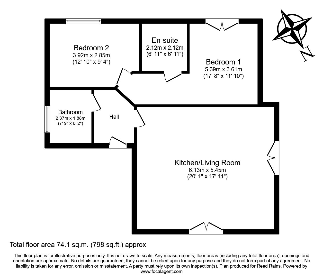 Floorplan of 2 bedroom  Flat to rent, The Moorings, Garstang, Lancashire, PR3