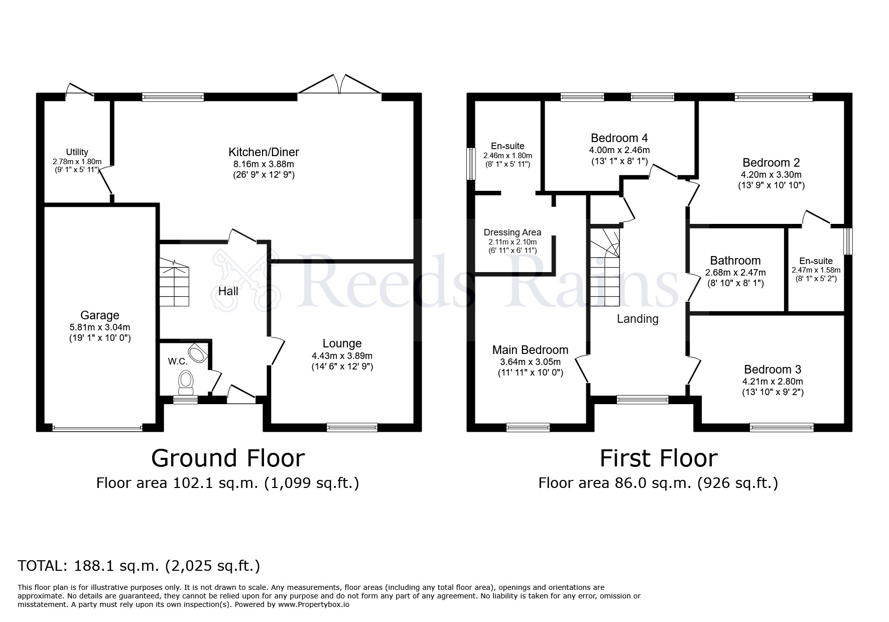 Floorplan of 4 bedroom Detached House to rent, Sandstone Court, Grimsargh, Lancashire, PR2