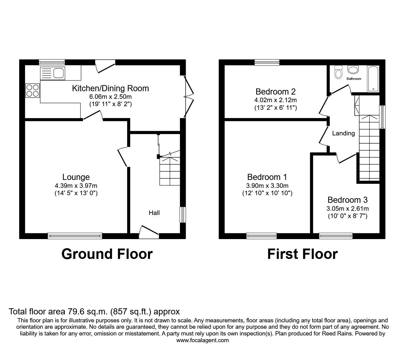 Floorplan of 3 bedroom Semi Detached House for sale, Cock Robin Lane, Catterall, Lancashire, PR3