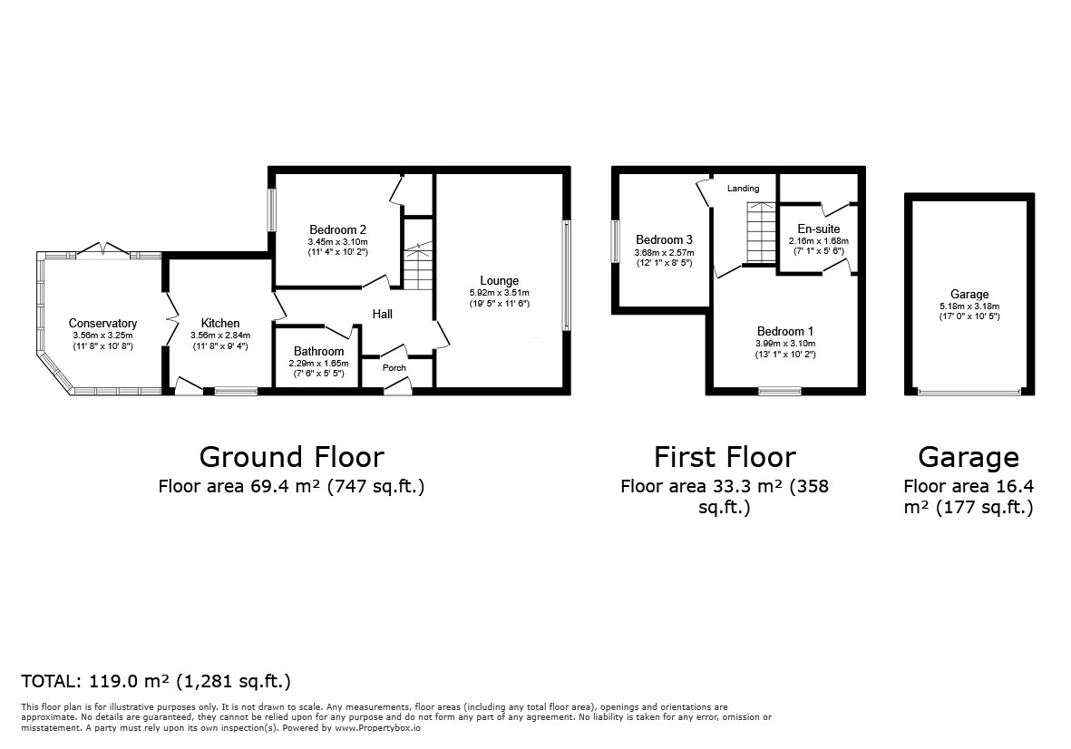 Floorplan of 3 bedroom Semi Detached House for sale, Dorchester Road, Garstang, Lancashire, PR3