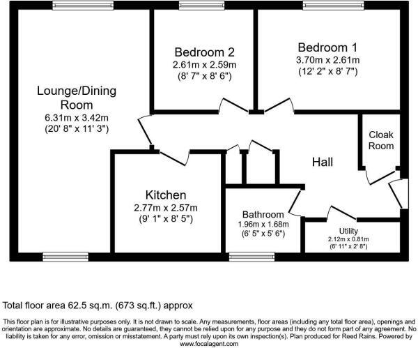 Floorplan of 2 bedroom  Flat for sale, Windsor Road, Garstang, Lancashire, PR3