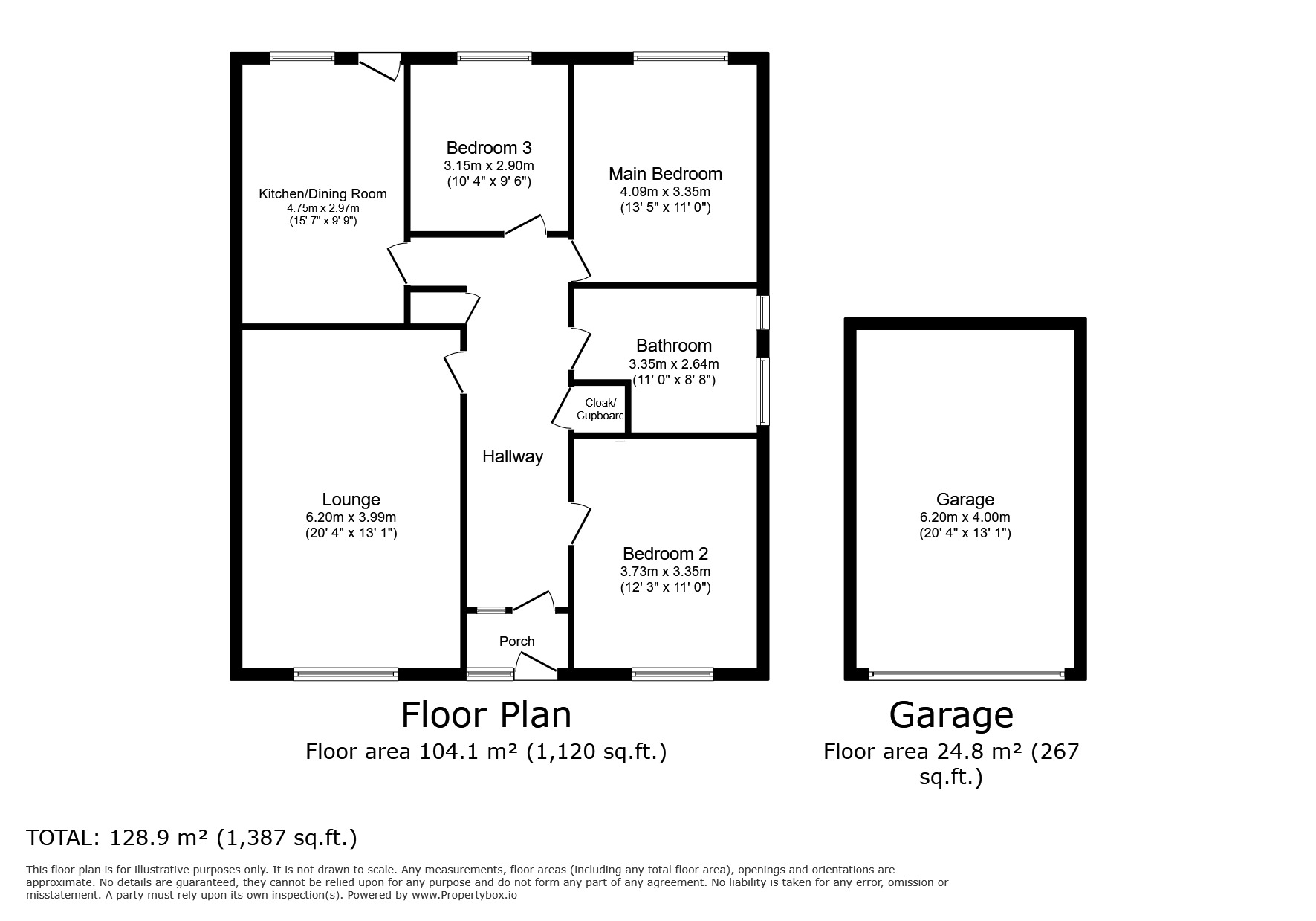 Floorplan of 3 bedroom Detached Bungalow for sale, Chester Close, Garstang, Wyre, PR3