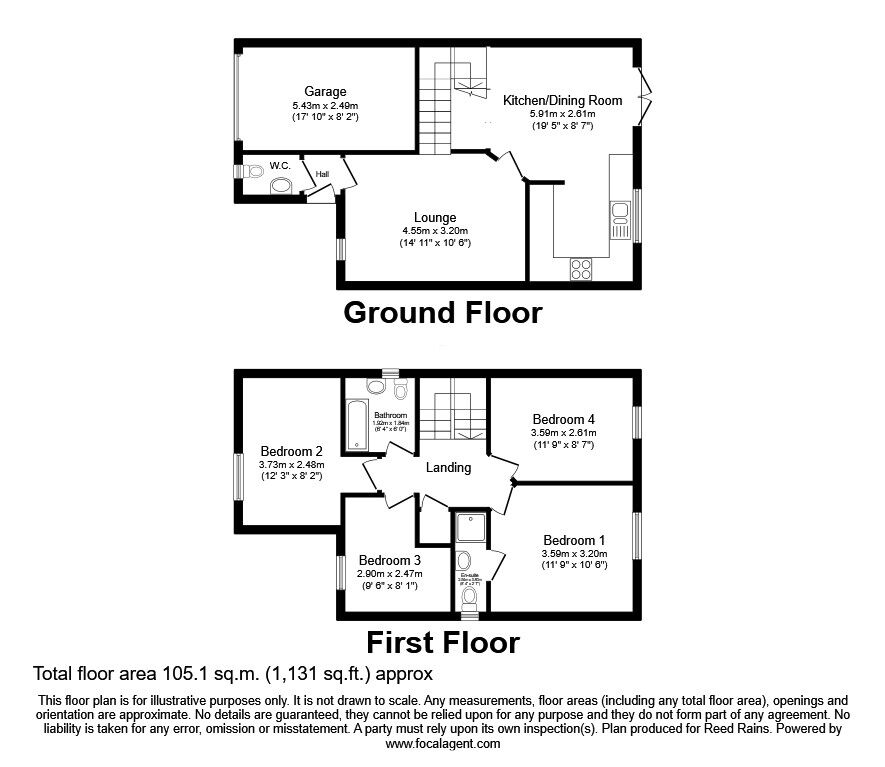 Floorplan of 4 bedroom Detached House for sale, Honeysuckle Drive, Catterall, Lancashire, PR3