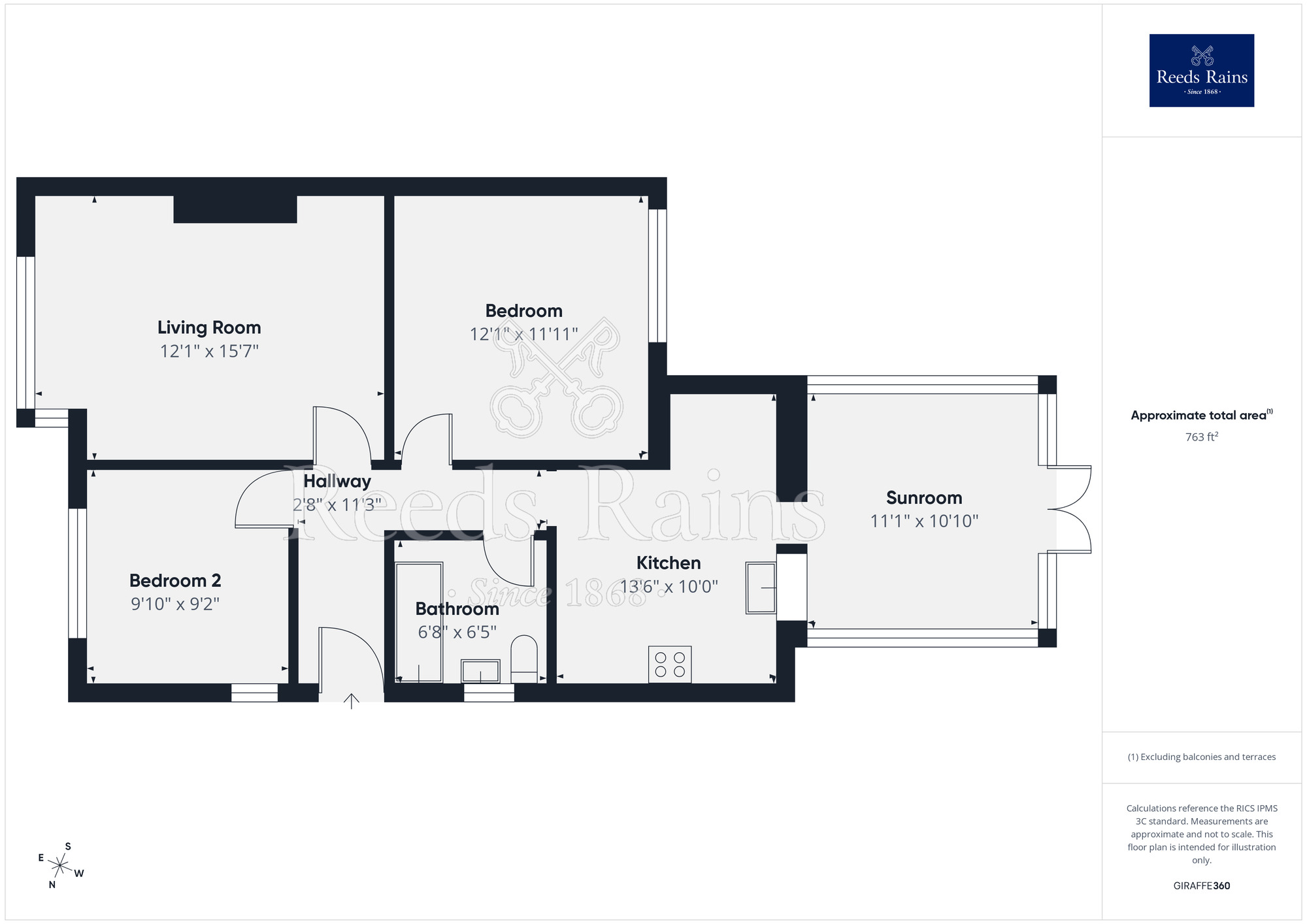 Floorplan of 2 bedroom Semi Detached Bungalow for sale, Croston Road, Garstang, Lancashire, PR3