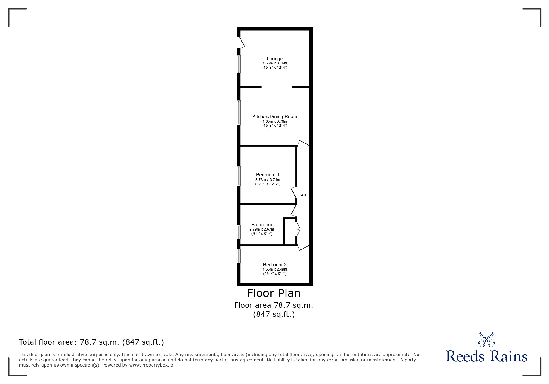 Floorplan of 2 bedroom  Property to rent, Sellerley Farm, Conder Green, Lancaster, Lancashire, LA2