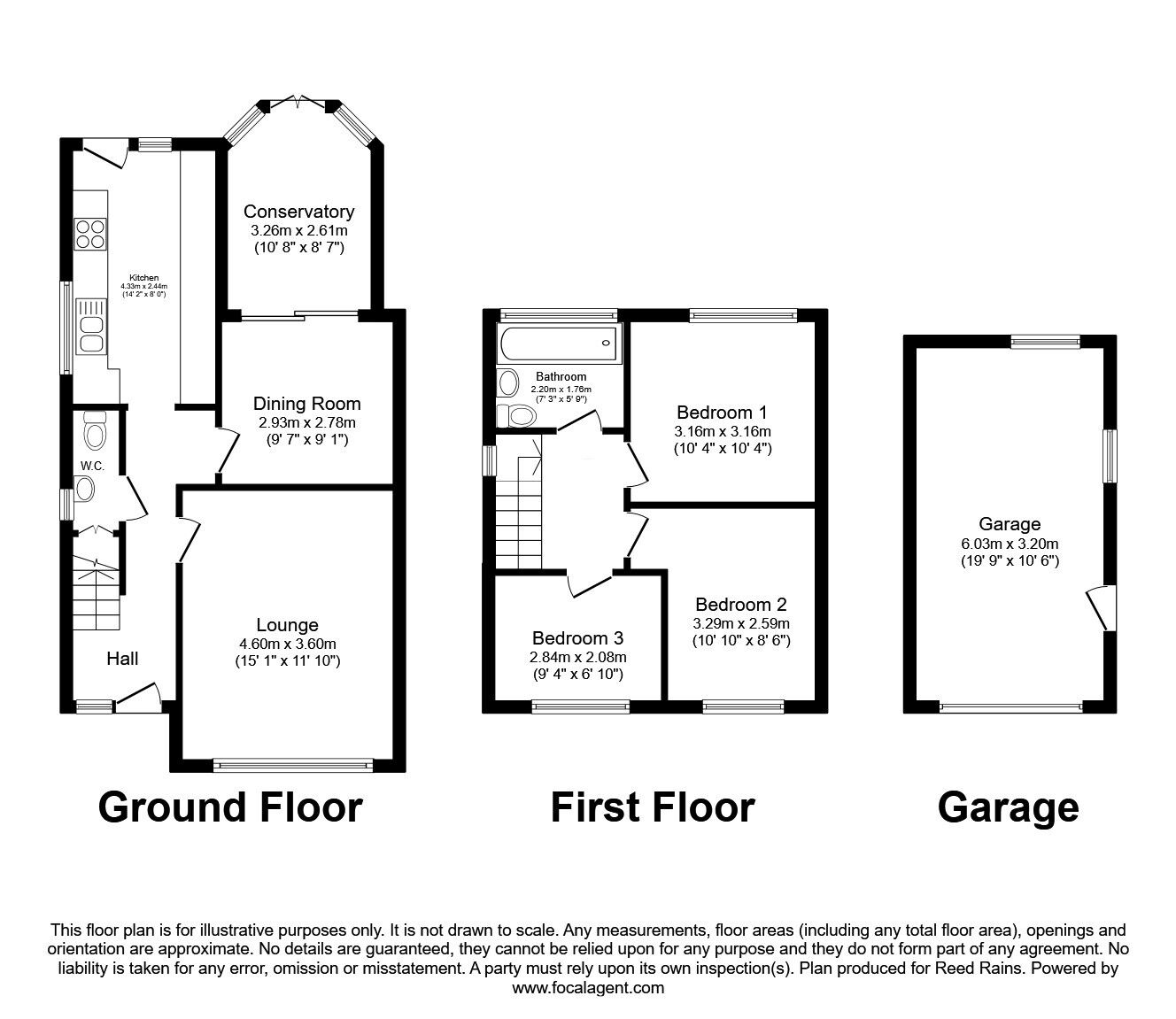 Floorplan of 3 bedroom Semi Detached Bungalow for sale, Worcester Avenue, Garstang, Lancashire, PR3